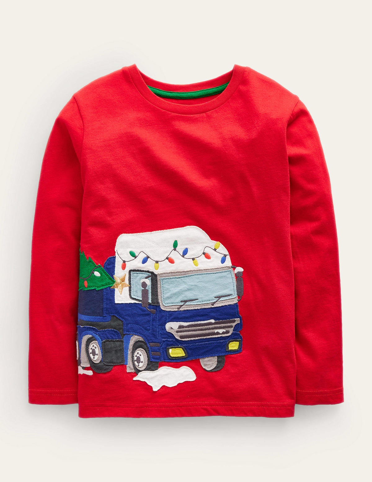 Truck Appliqué T-shirt-Rockabilly Red Tree-1