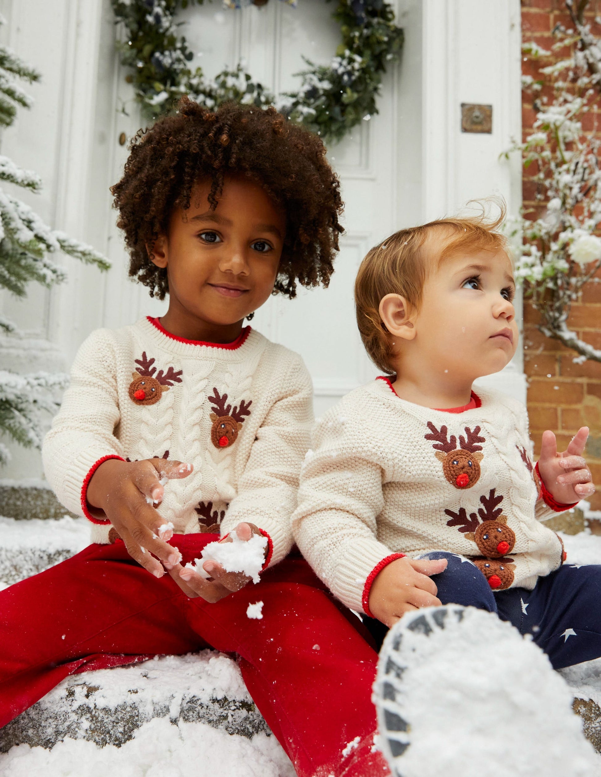 Rudolph Pom Pom Jumper-Ecru Marl-4