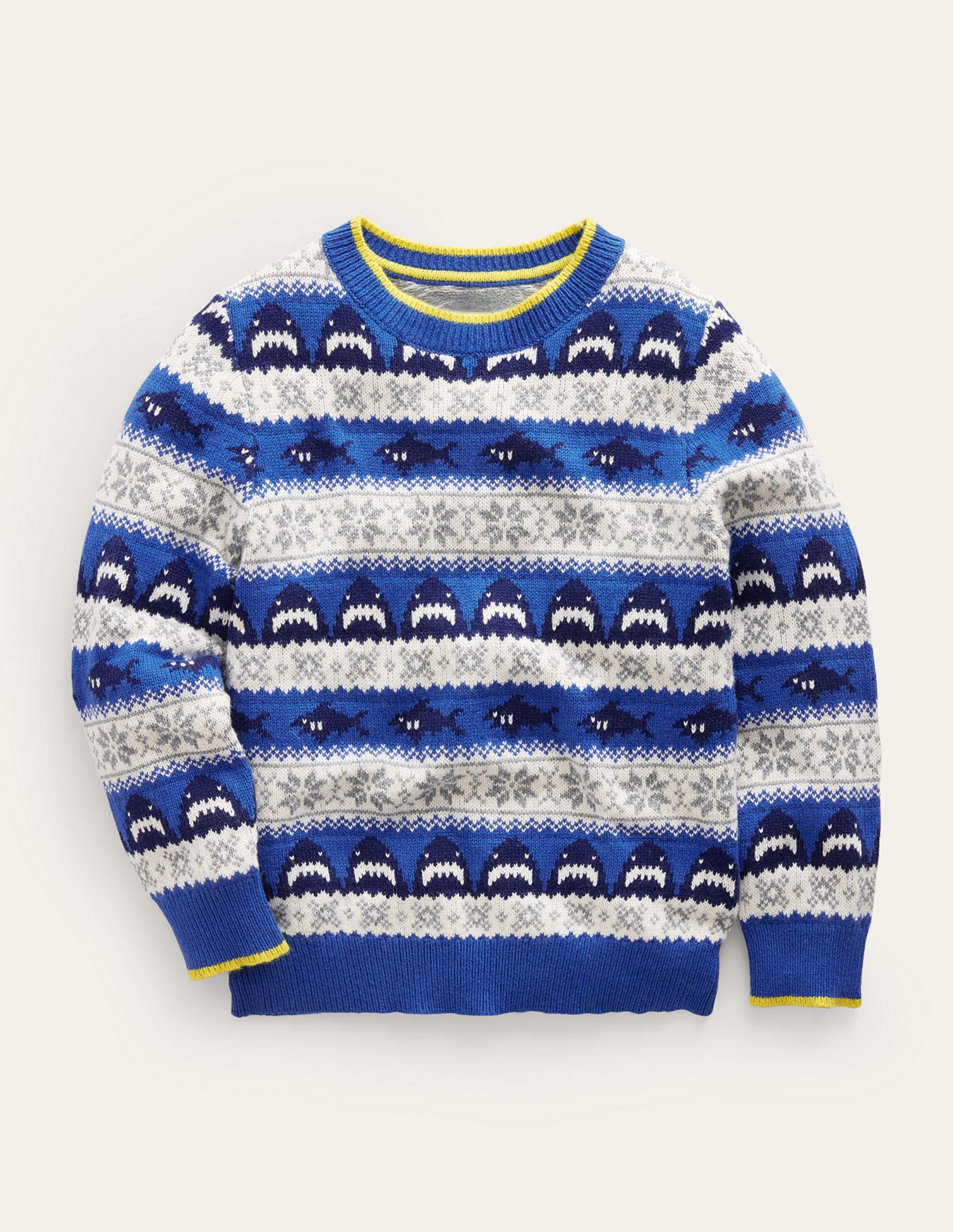 All Over Fair Isle Jumper-Dark Cobalt Sharks - Image 1