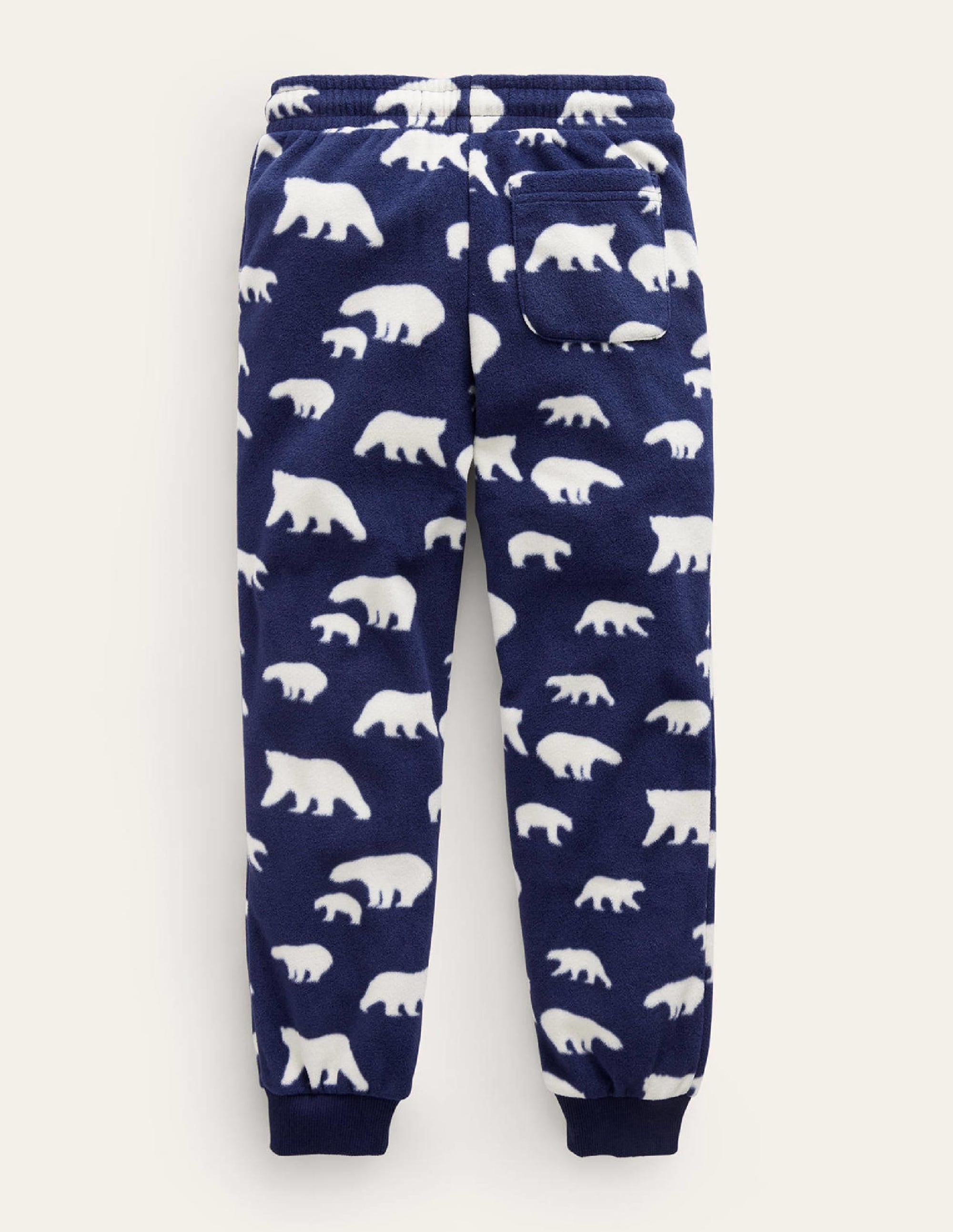 Printed Fleece Joggers-College Navy Polar Bear - Image 2