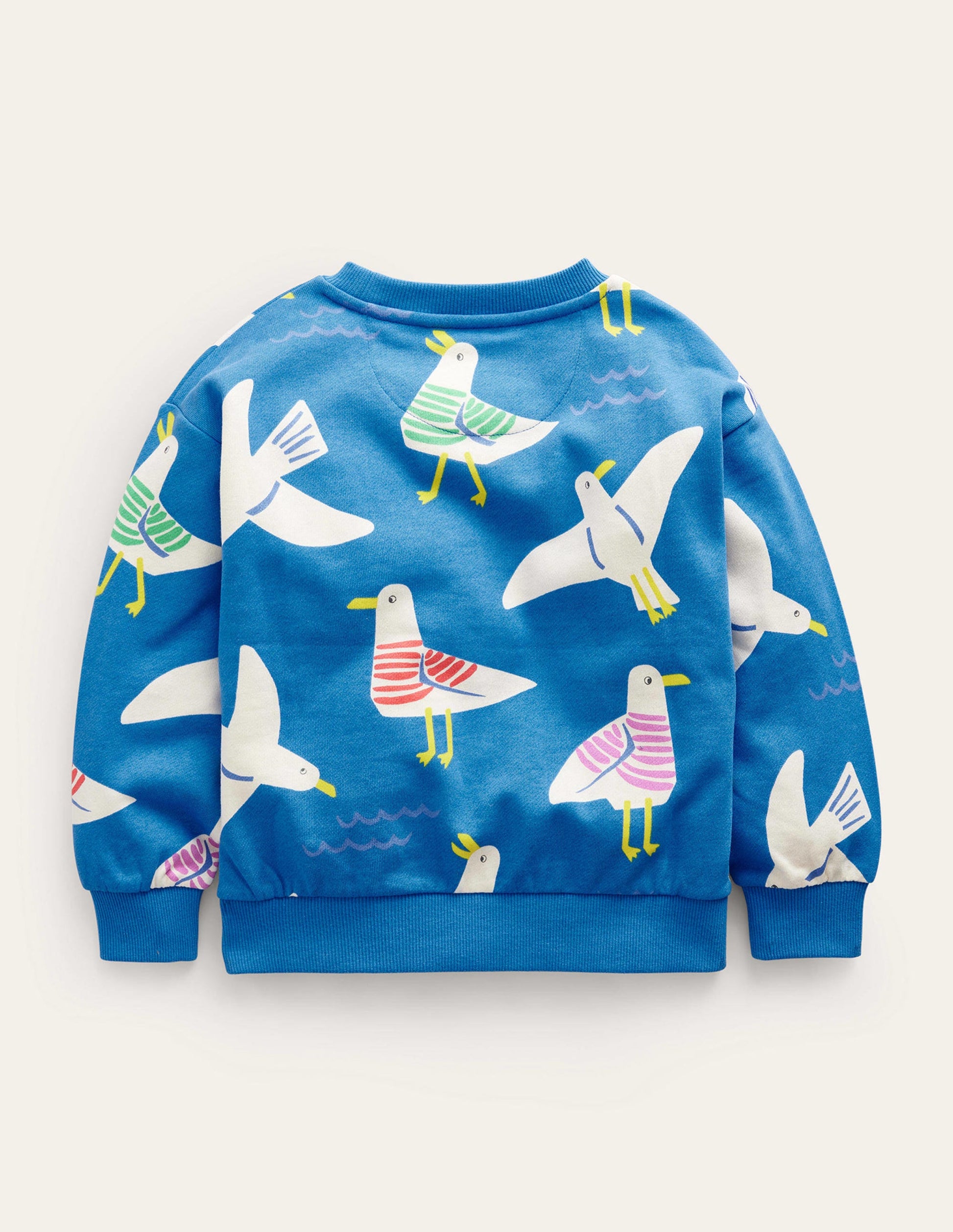 Supersoft Printed Sweatshirt-Greek Blue Seagulls-2