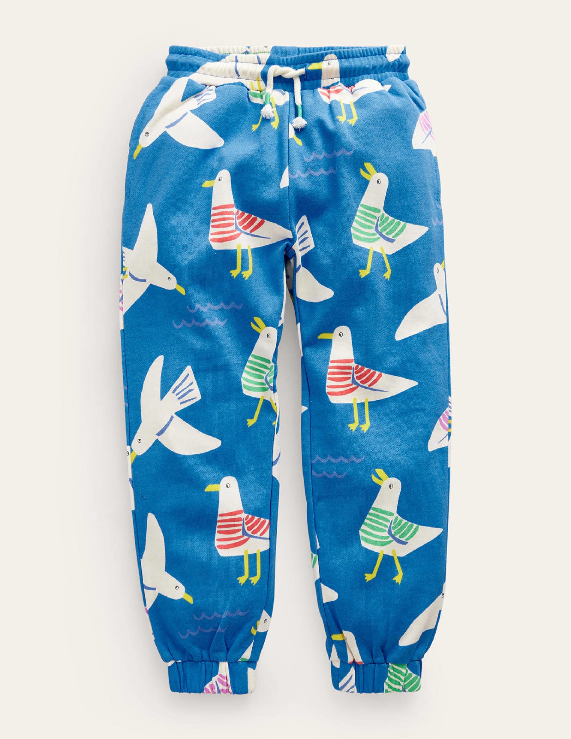 Printed Cosy Relaxed Joggers-Directoire Blue Seagulls - Image 1