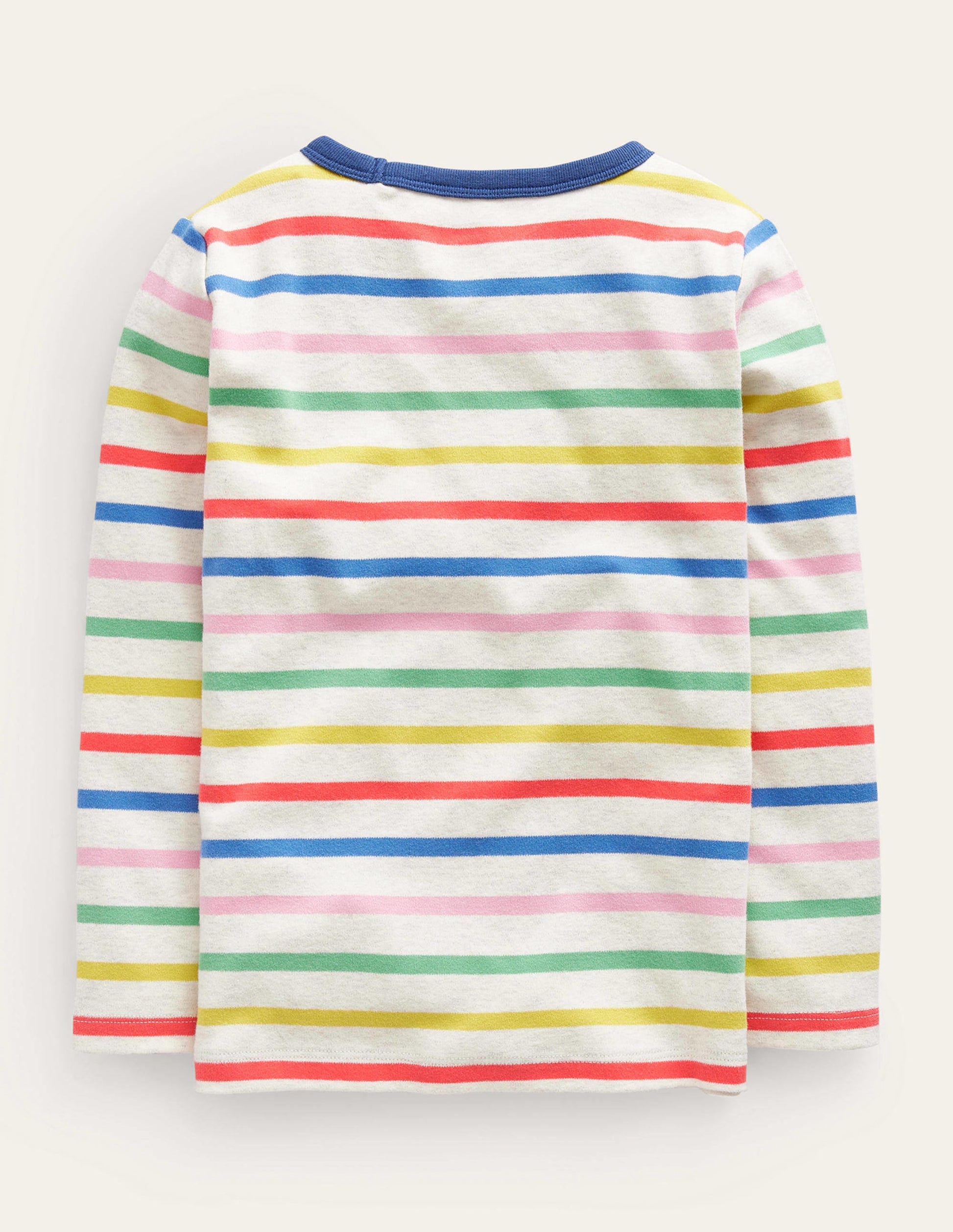 Supersoft Long Sleeve T-shirt-Oatmeal Marl/ Multi Stripe-2