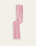 Cable Footless Tights-Vintage Pink