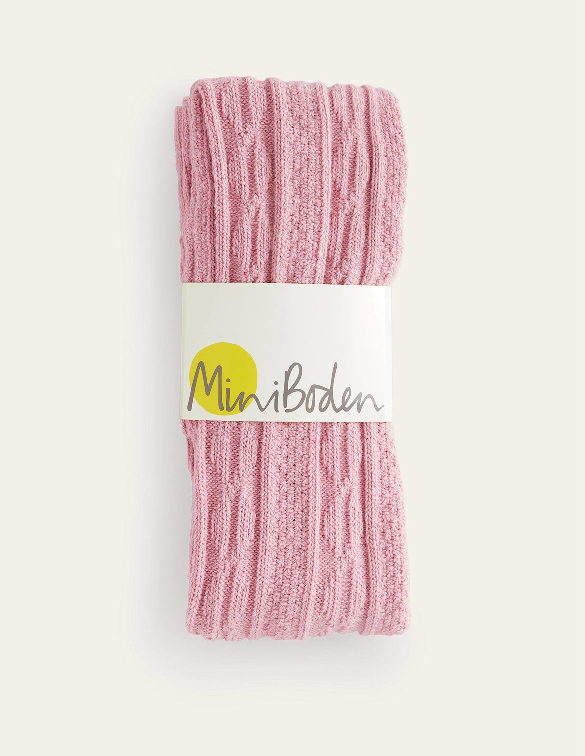 Cable Footless Tights-Vintage Pink-2