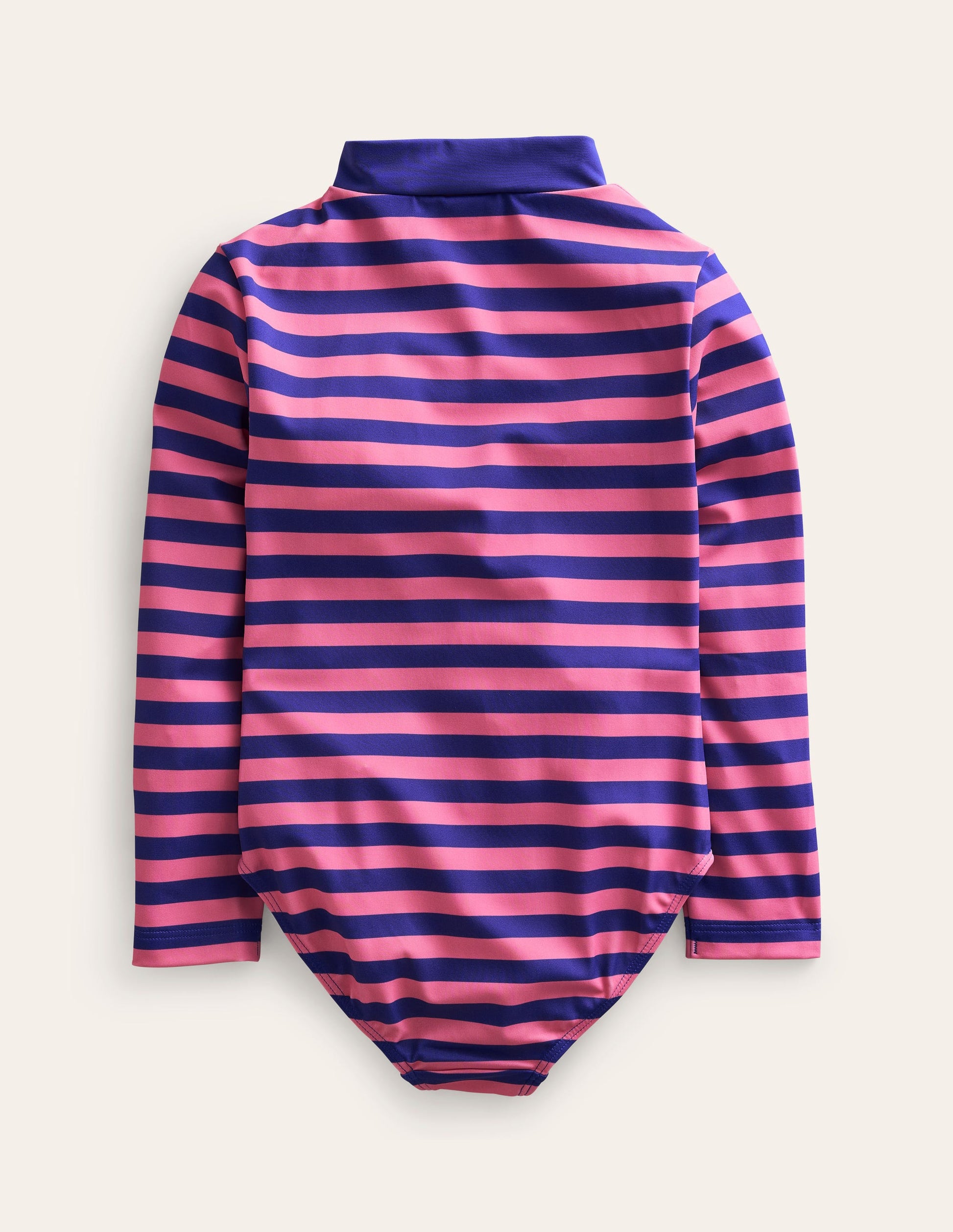 Long-sleeved Swimsuit-Azelea and Bluing Stripe-2