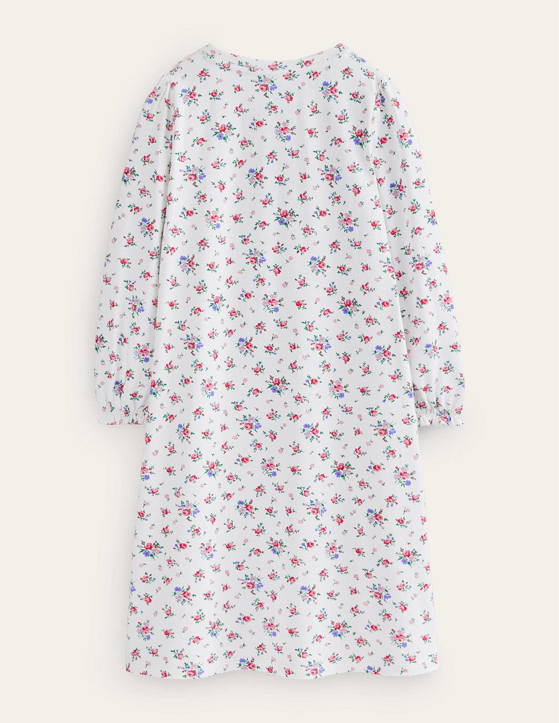Printed Long-sleeved Nightie-Ivory Bouquet-2