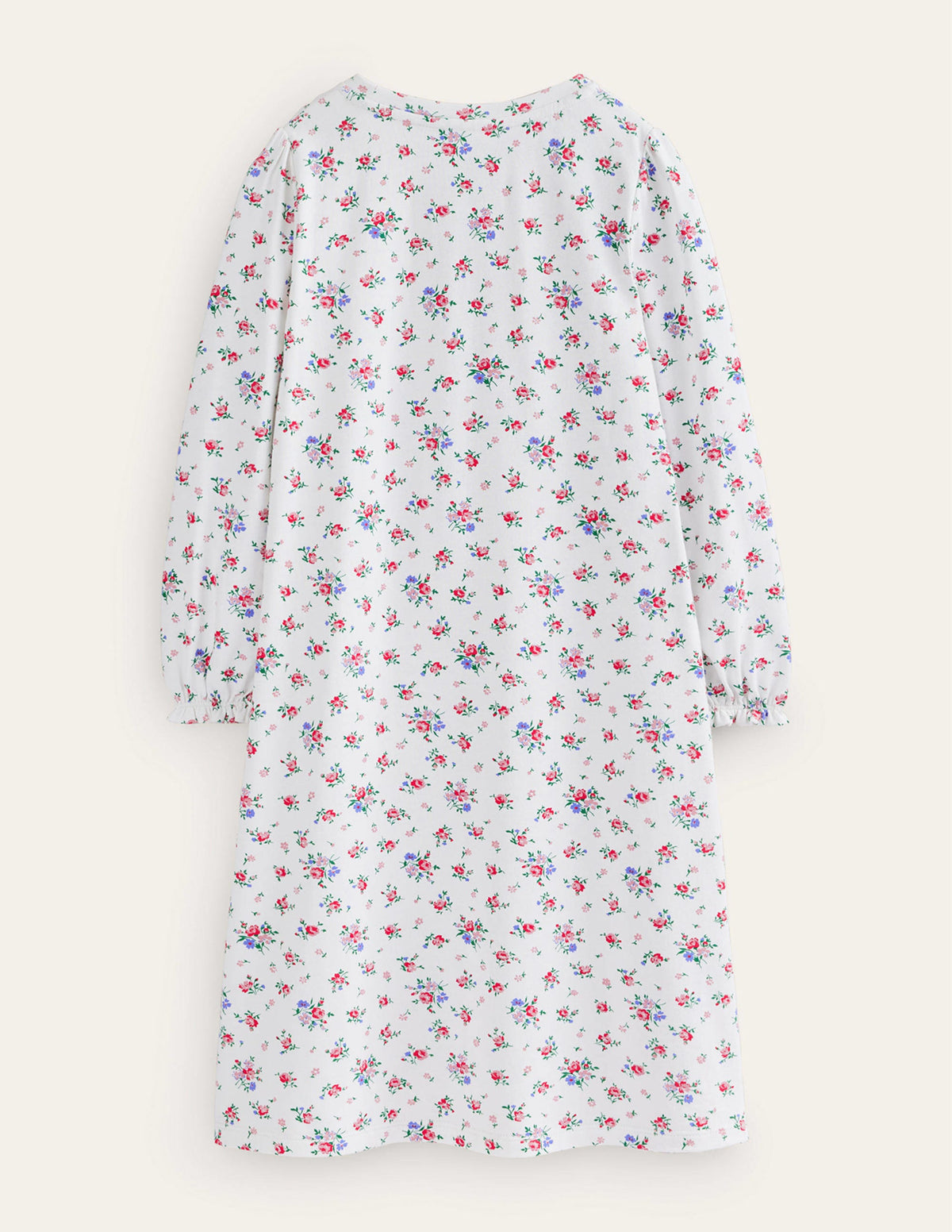 Printed Long-sleeved Nightie-Ivory Bouquet - Image 2