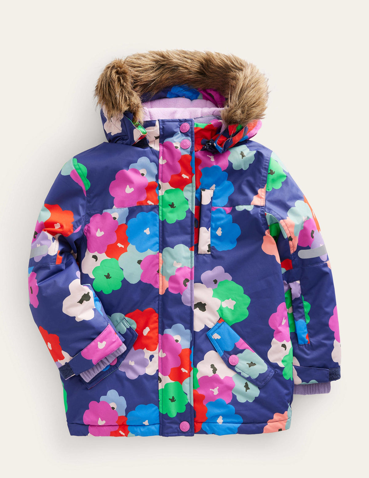 All-Weather Waterproof Jacket-Navy Floral-1