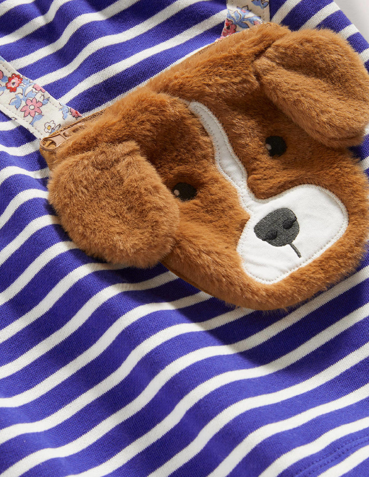 Appliqué Pocket Tunic-Bluing Blue/Ivory Dog - Image 2