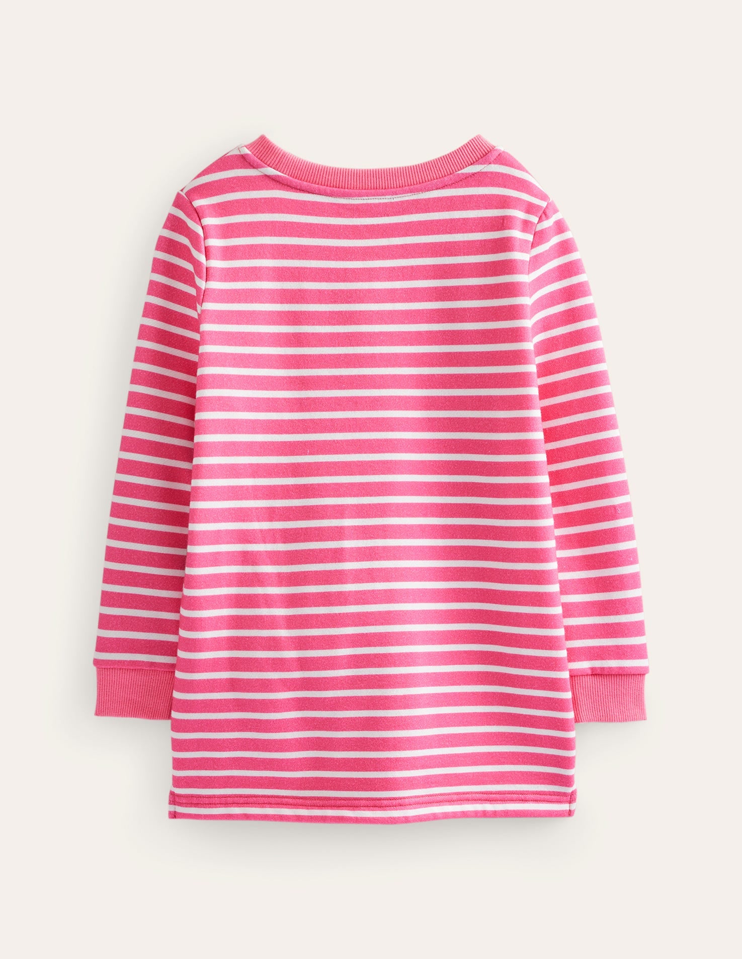 Appliqué Pocket Tunic-Cosmos Pink/Ivory Stripe - Image 2