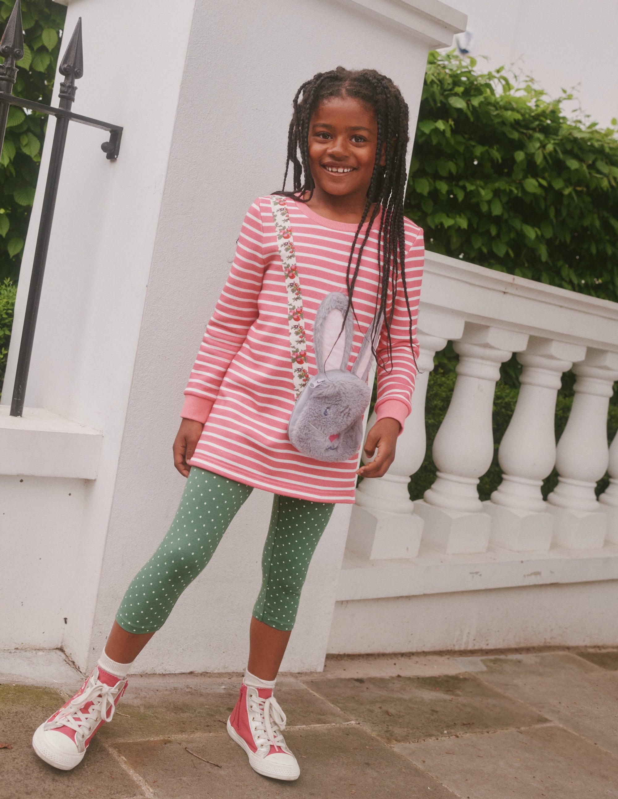 Appliqué Pocket Tunic-Cosmos Pink/Ivory Stripe - Image 4