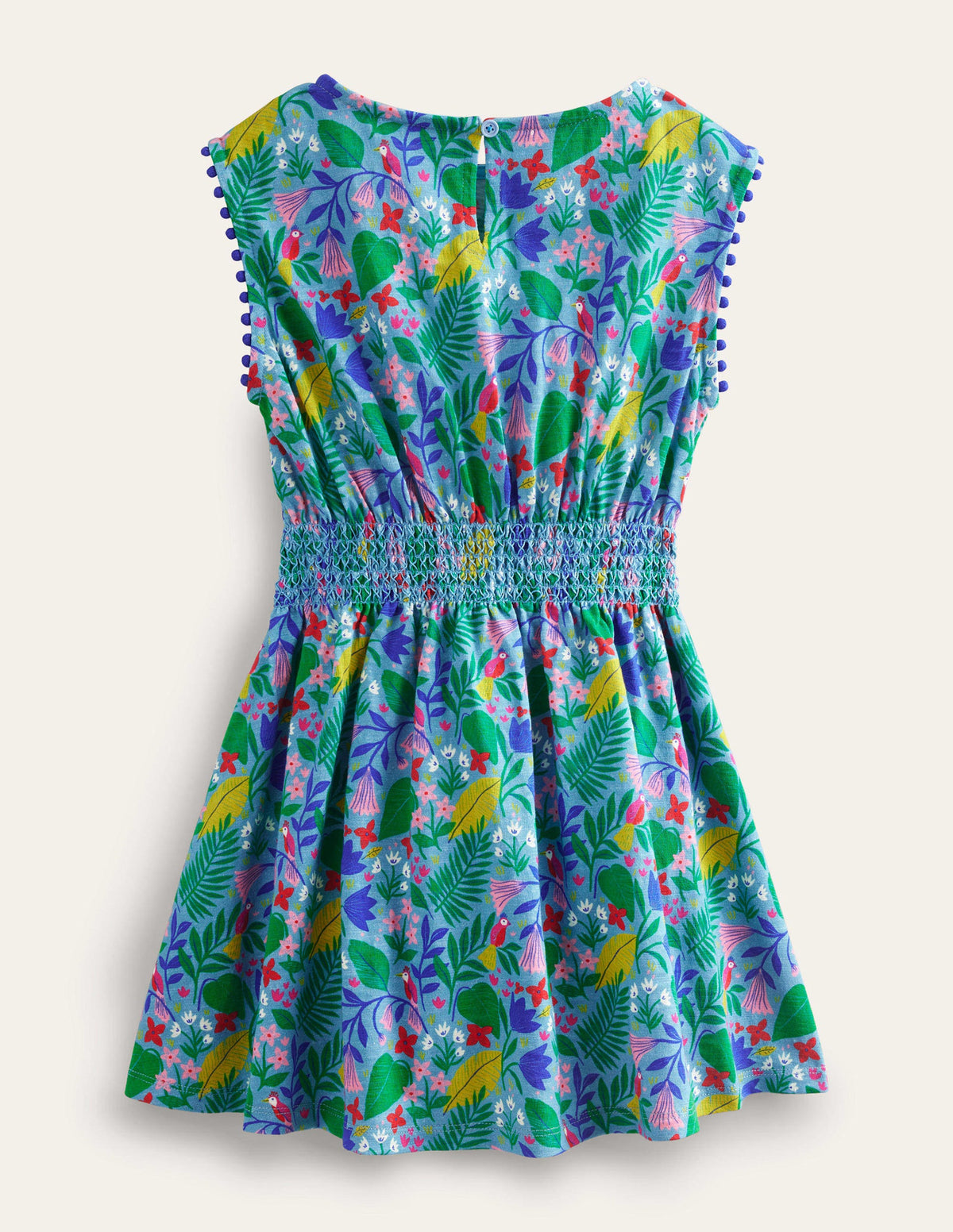Printed Holiday Dress-Multi Parrot Vine - Image 2