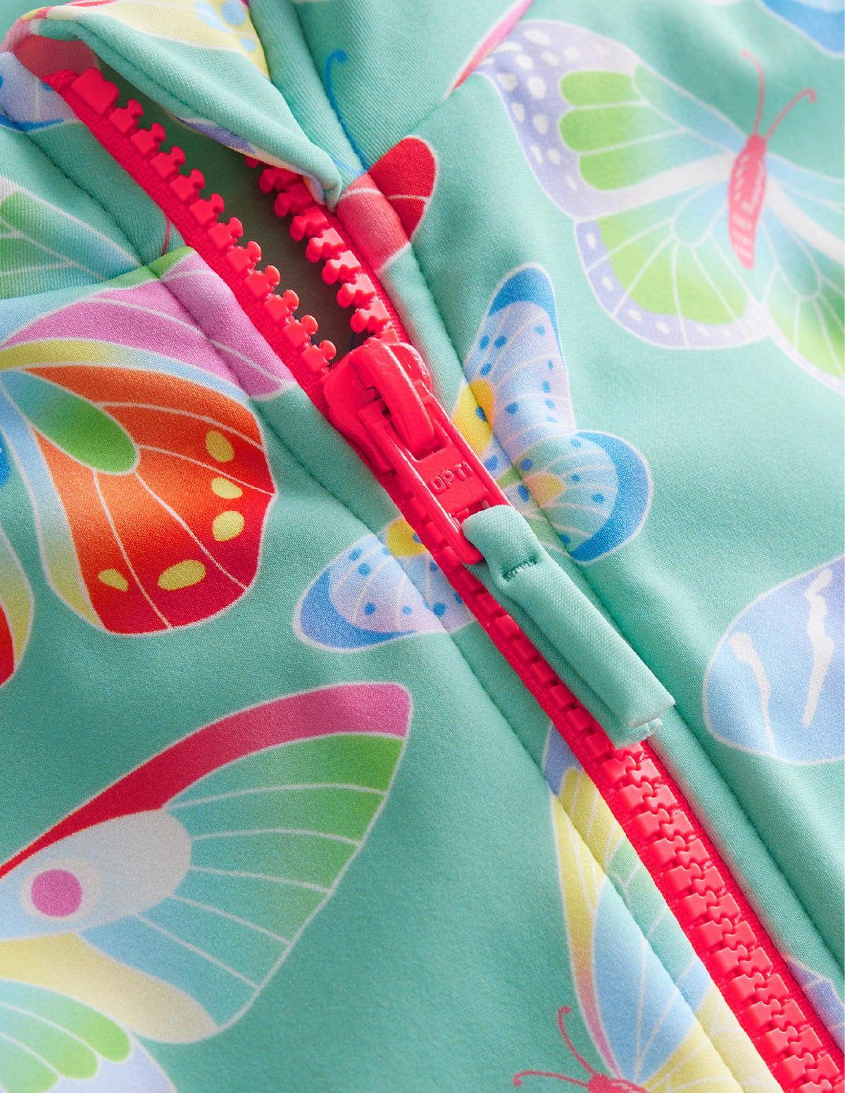 Short-sleeved Swimsuit-Opal Green Ombre Butterflies - Image 3