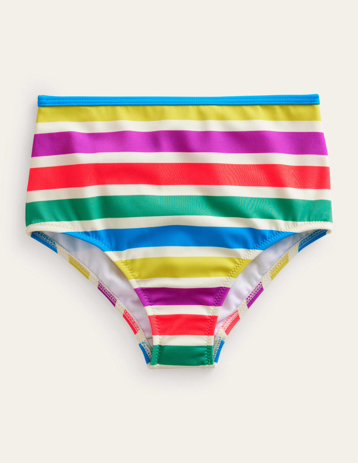 High Waisted Bikini Bottoms-Day Tripping Stripe-1