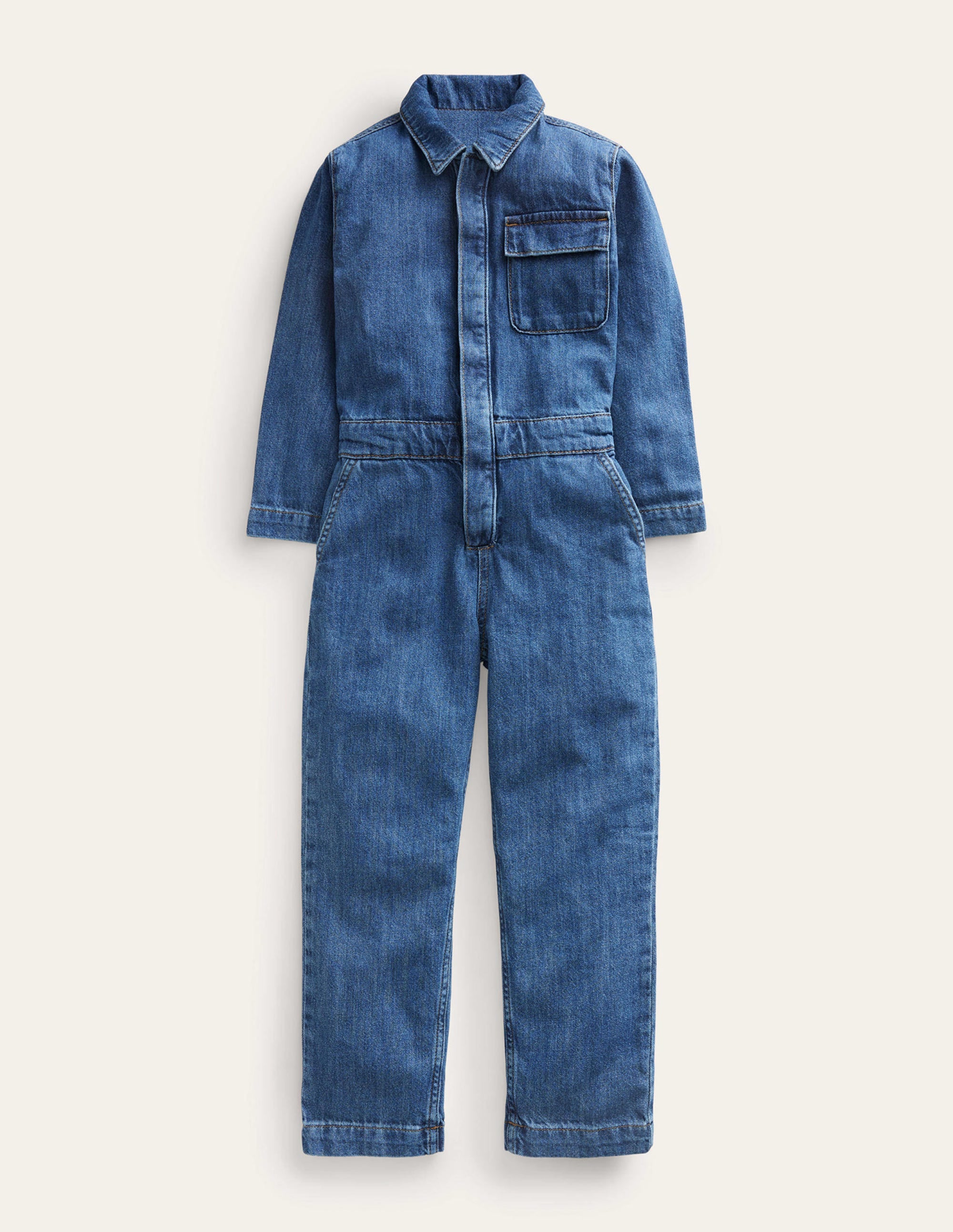 Denim Boiler Suit-Mid Vintage Denim - Image 1