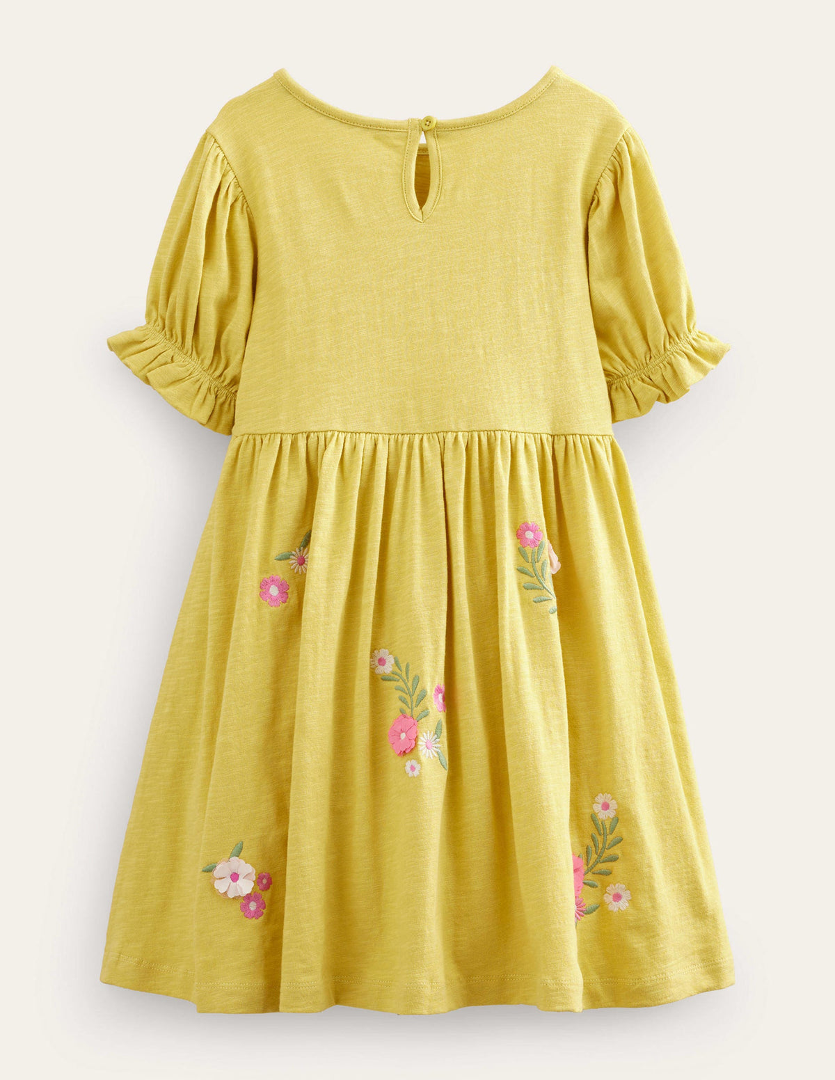 Embroidered Jersey Dress-Buttercup Yellow-2