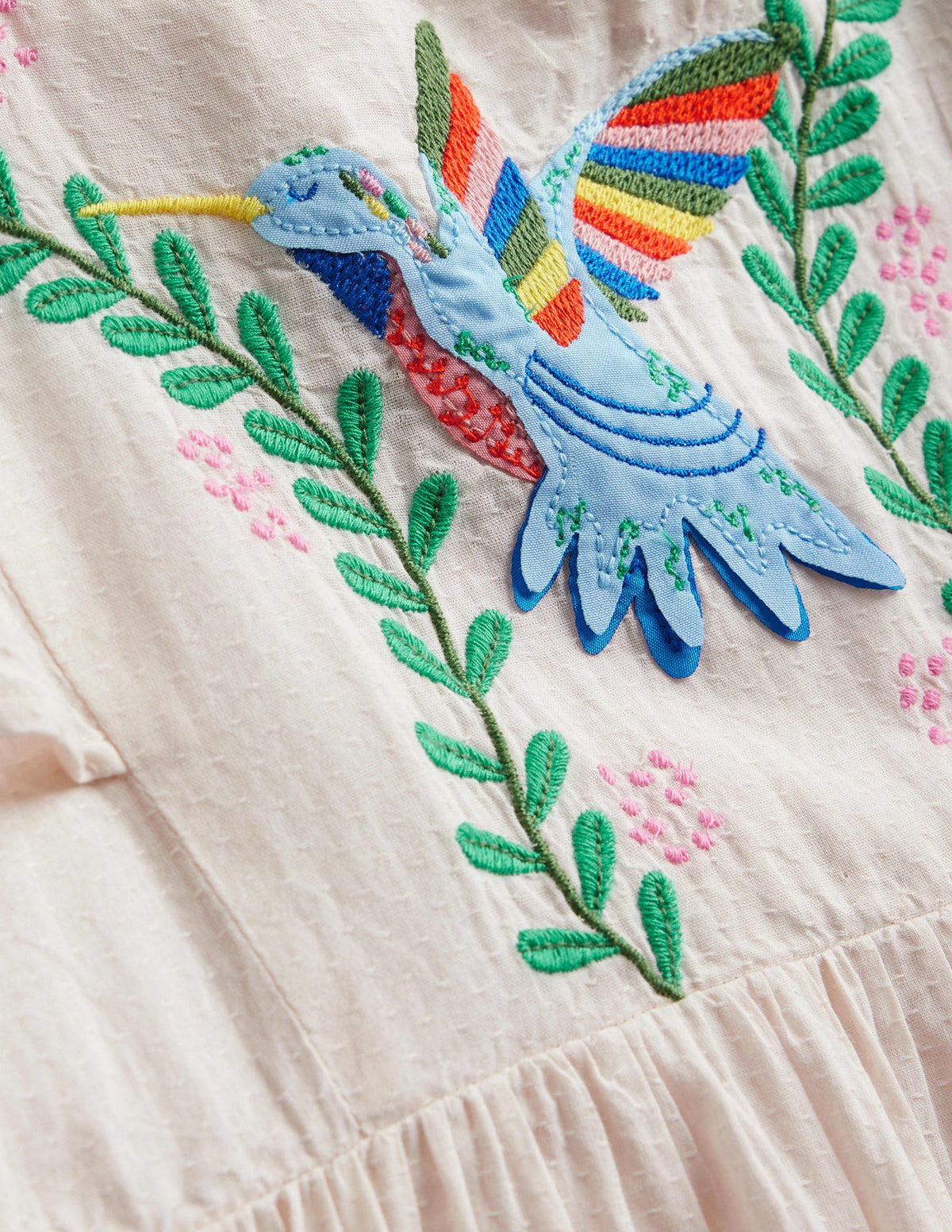 Flutter-Sleeve Appliqué Dress-Vanilla Pod - Image 3