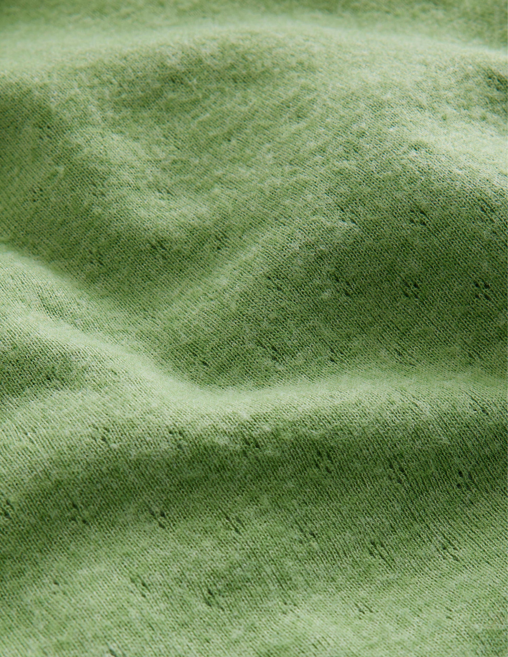 Long Sleeve Pointelle Top-English Ivy Green-3