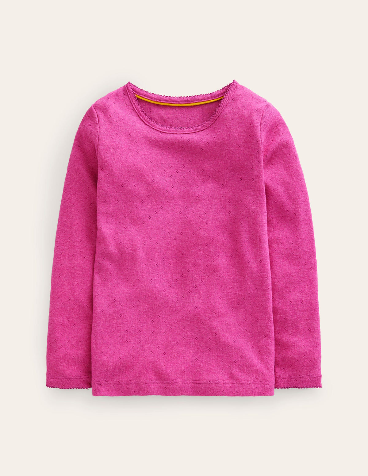 Long Sleeve Pointelle Top-Phlox Pink-1