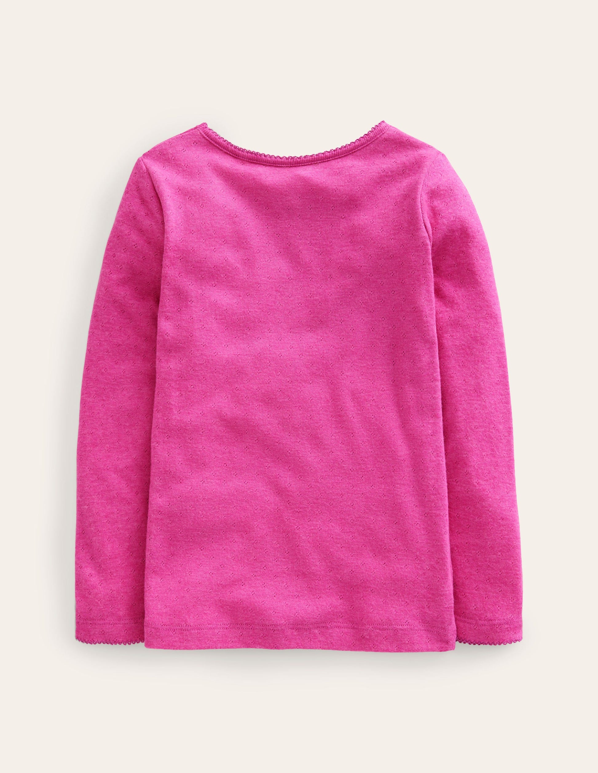 Long Sleeve Pointelle Top-Phlox Pink-2