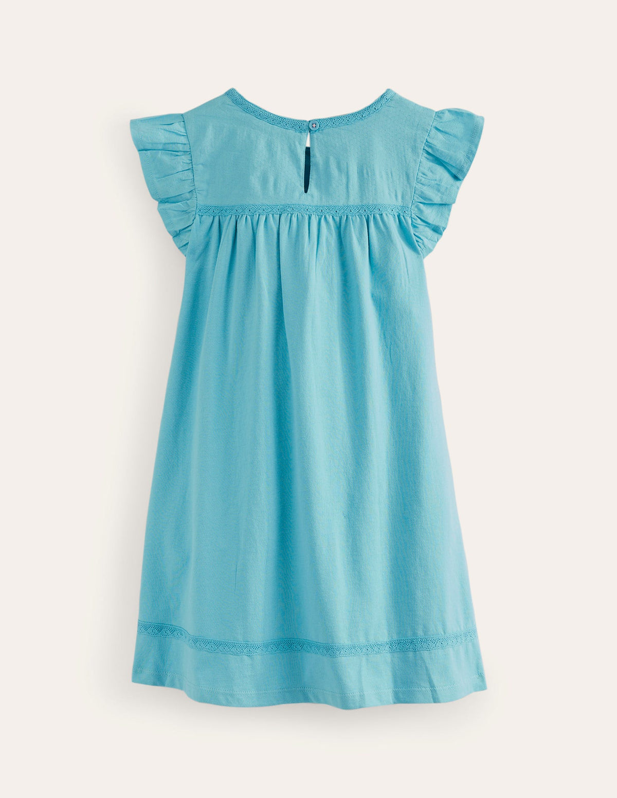 Flutter Sleeve Jersey Dress-Delphinium Blue-2