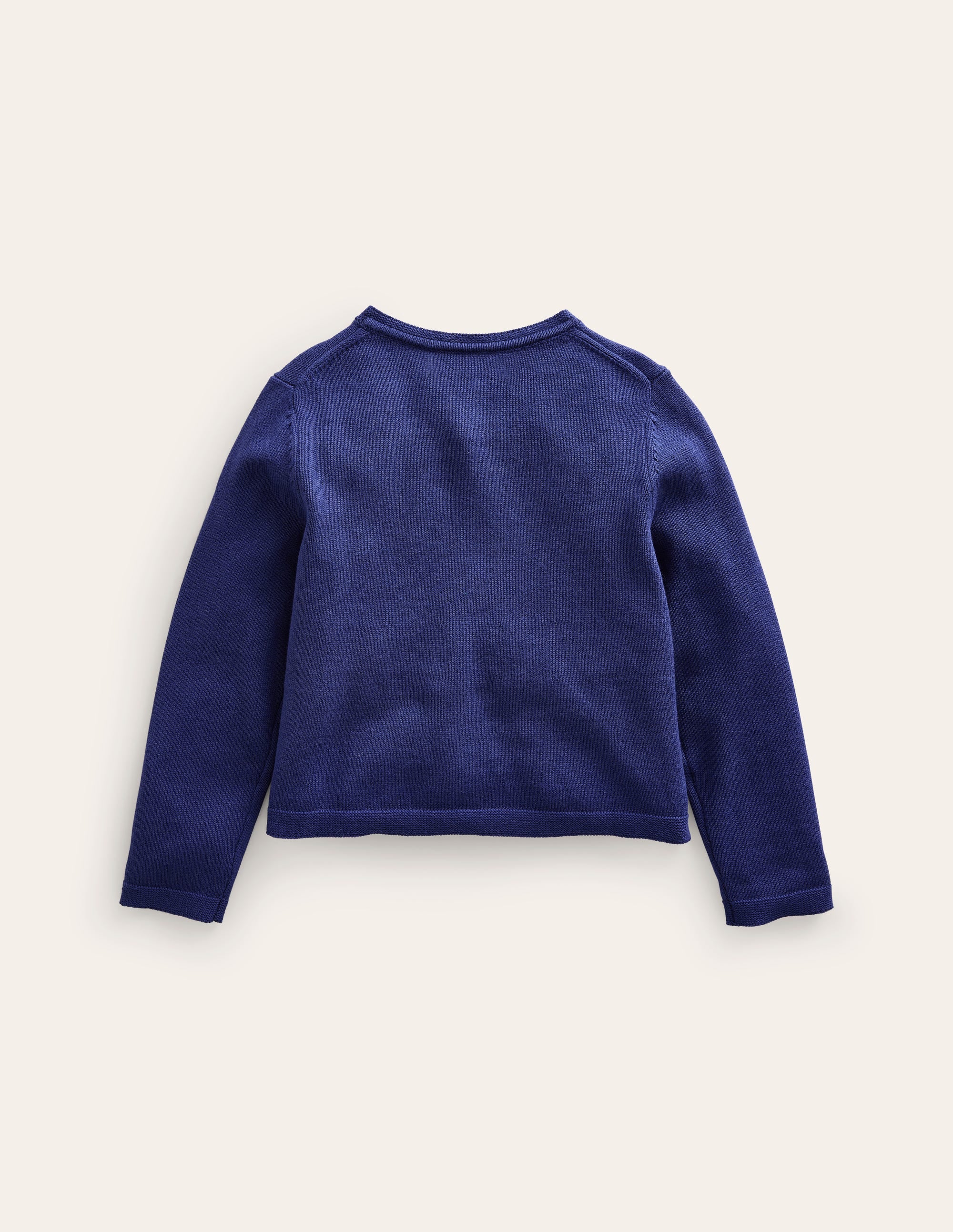 Pointelle Cotton Cardigan-College Navy - Image 2