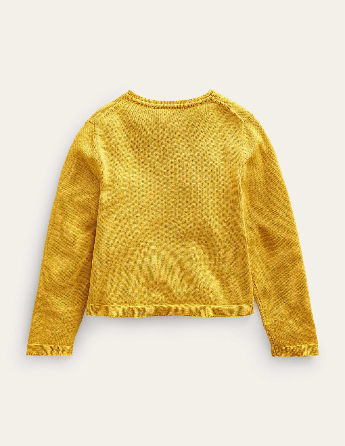 Pointelle Cotton Cardigan-Spicy Mustard Yellow - Image 2