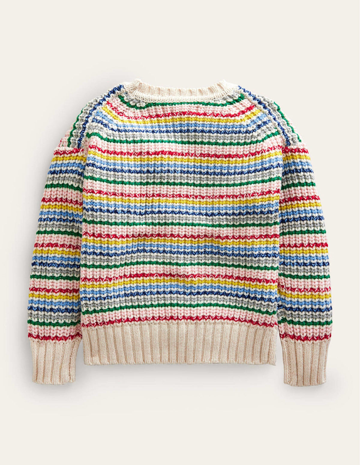 Chunky Striped Jumper-Ivory Multi Stripe - Image 2