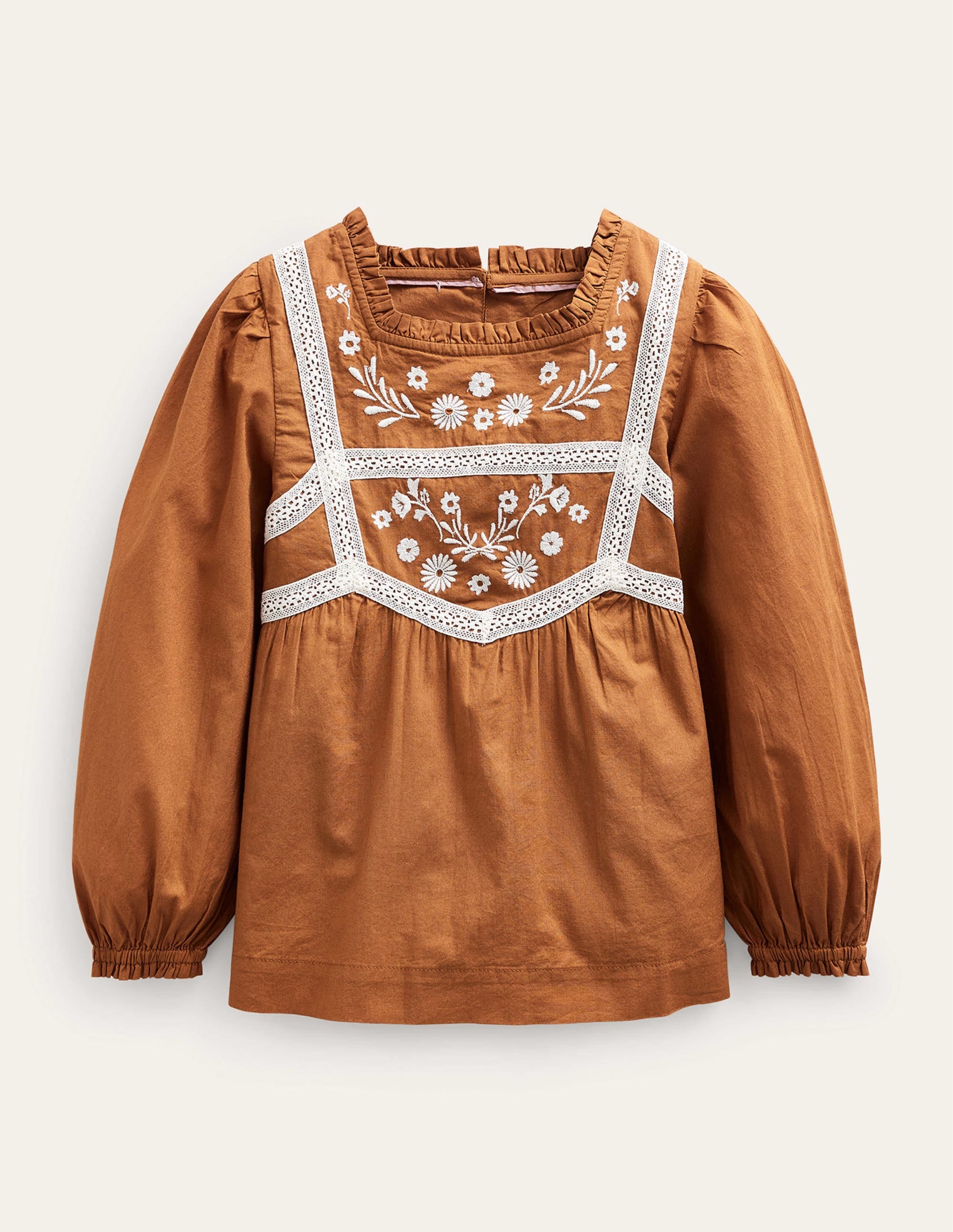 Pretty Lace Blouse-Butterscotch Brown - Image 1
