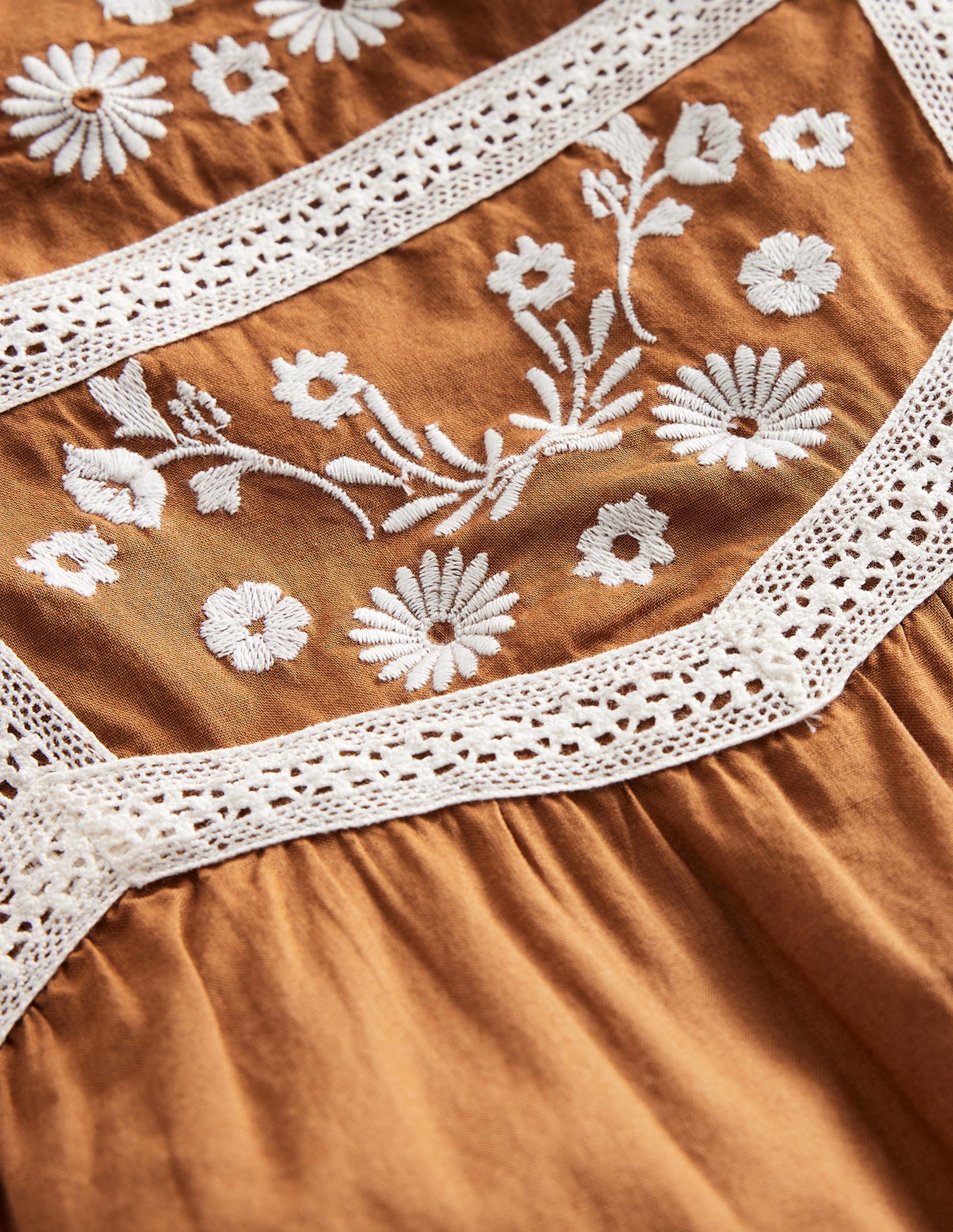 Pretty Lace Blouse-Butterscotch Brown - Image 3