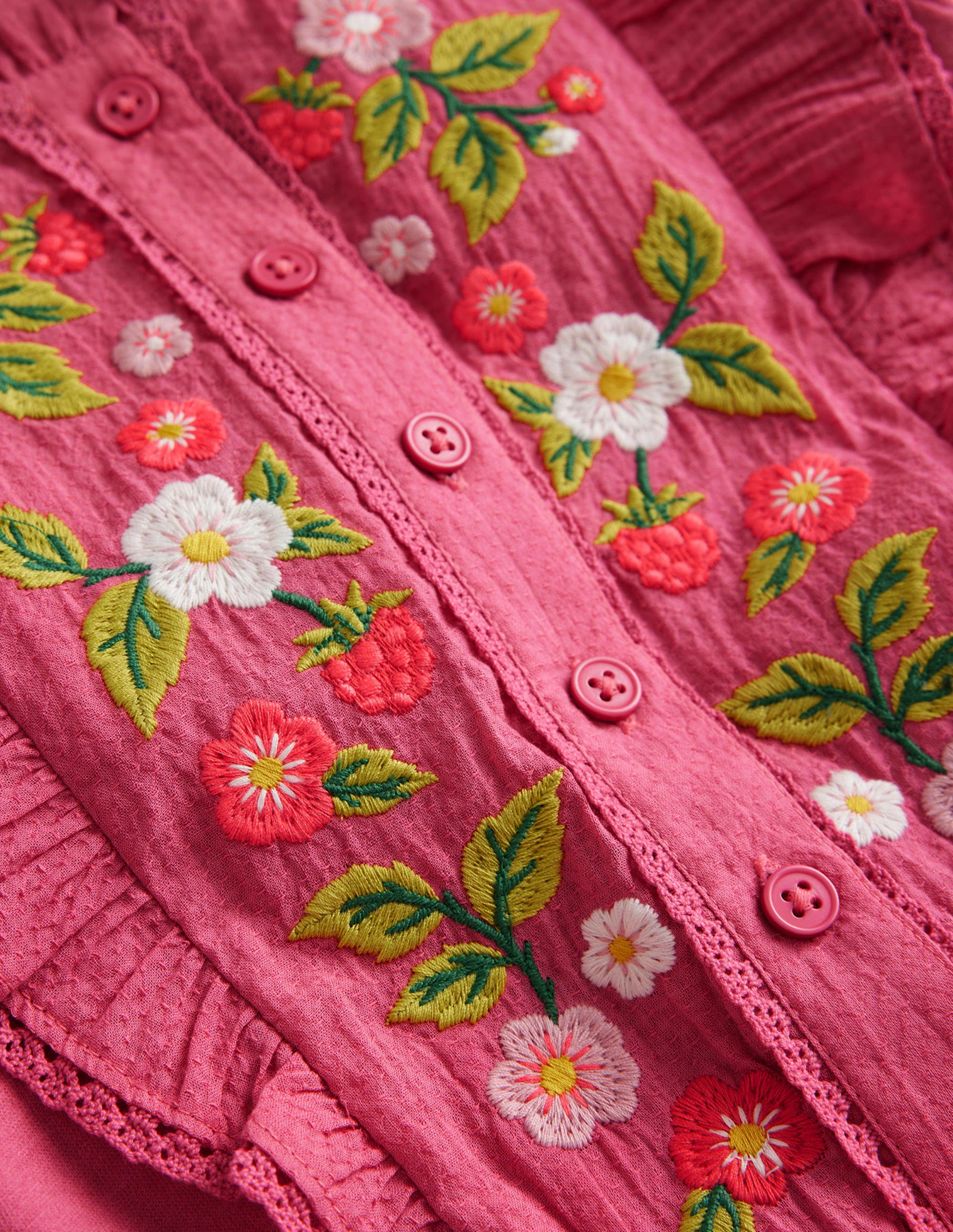 Embroidered Jersey Jumpsuit-Blush Pink - Image 3