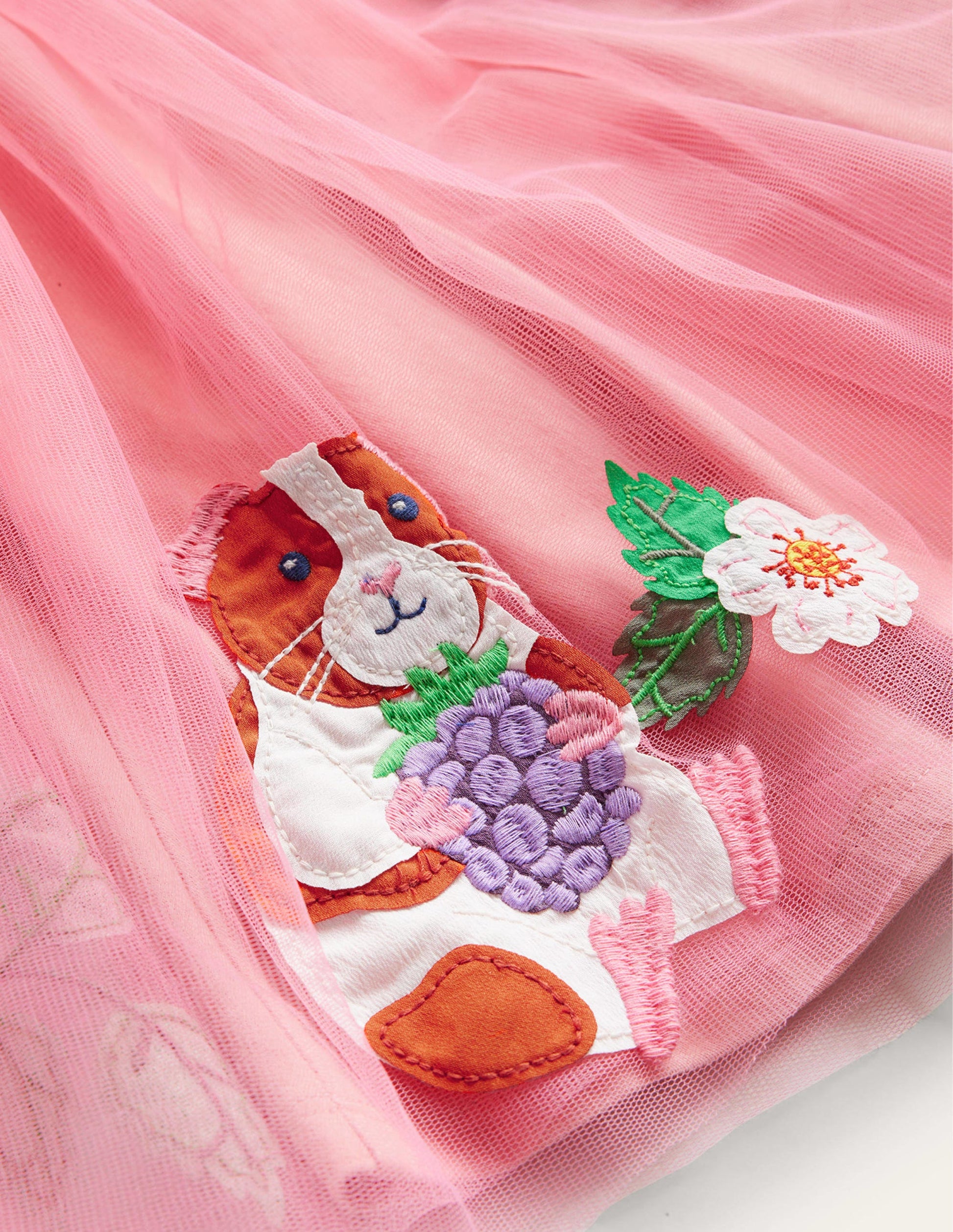 Applique Tulle Ballet Dress-Almond Pink-3