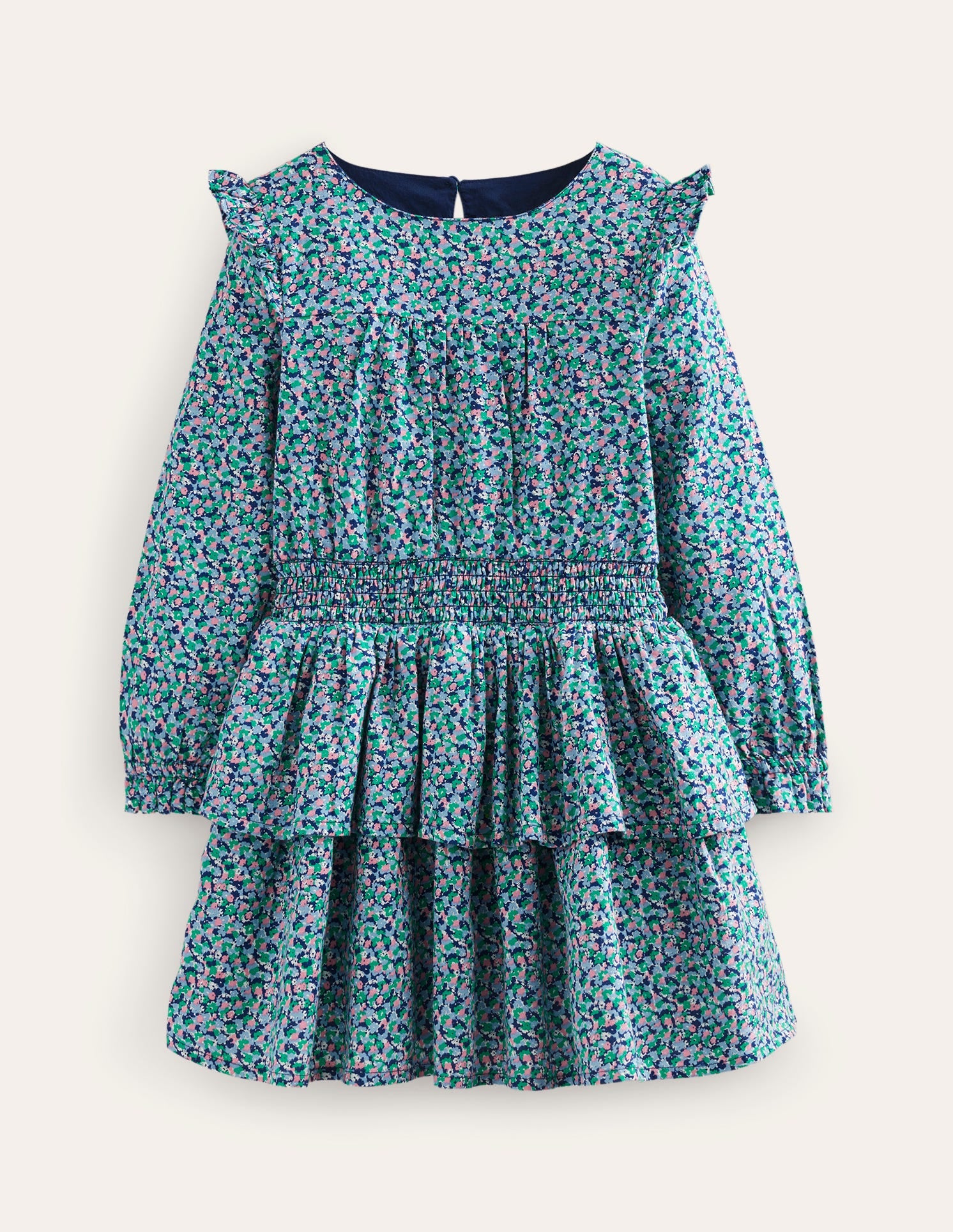 Frill Cotton Dress-Ditsy Floral-1
