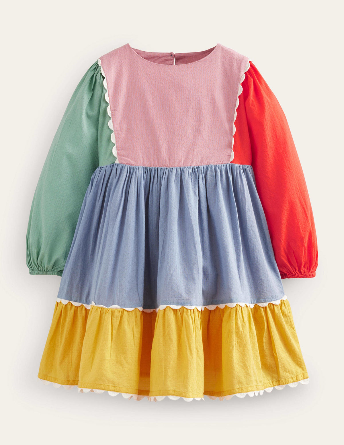 Tiered Scallop Dress-Multi - Image 1