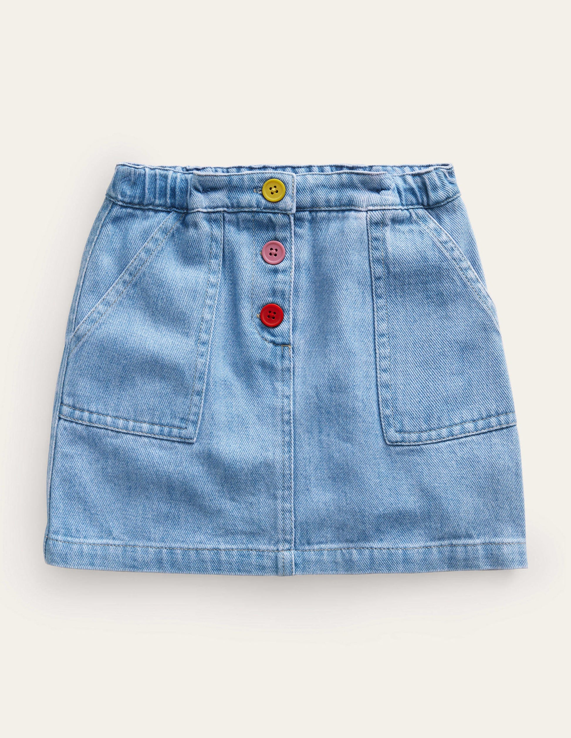 A-Line Mini Skirt-Light Denim Wash-1