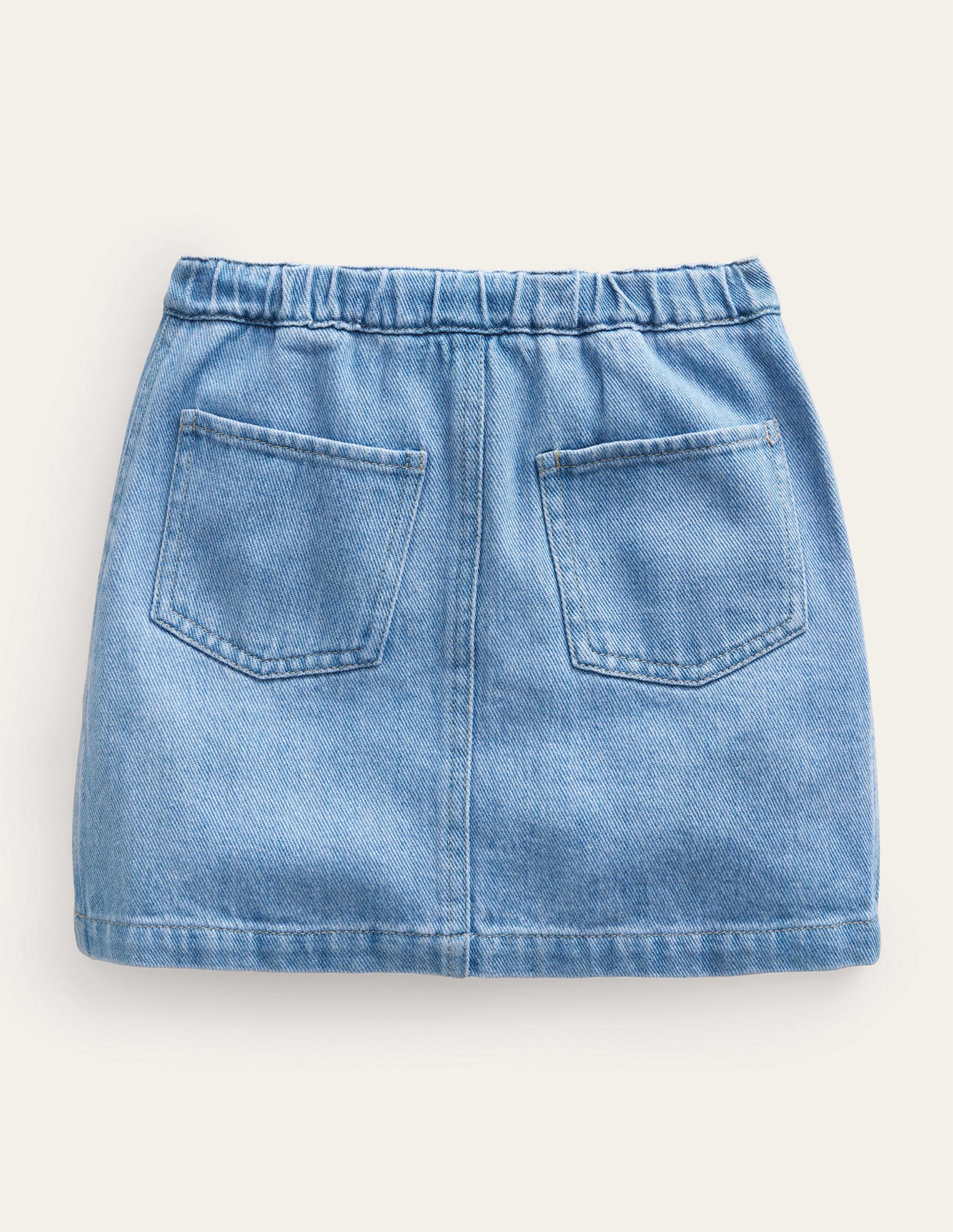 A-Line Mini Skirt-Light Denim Wash-2