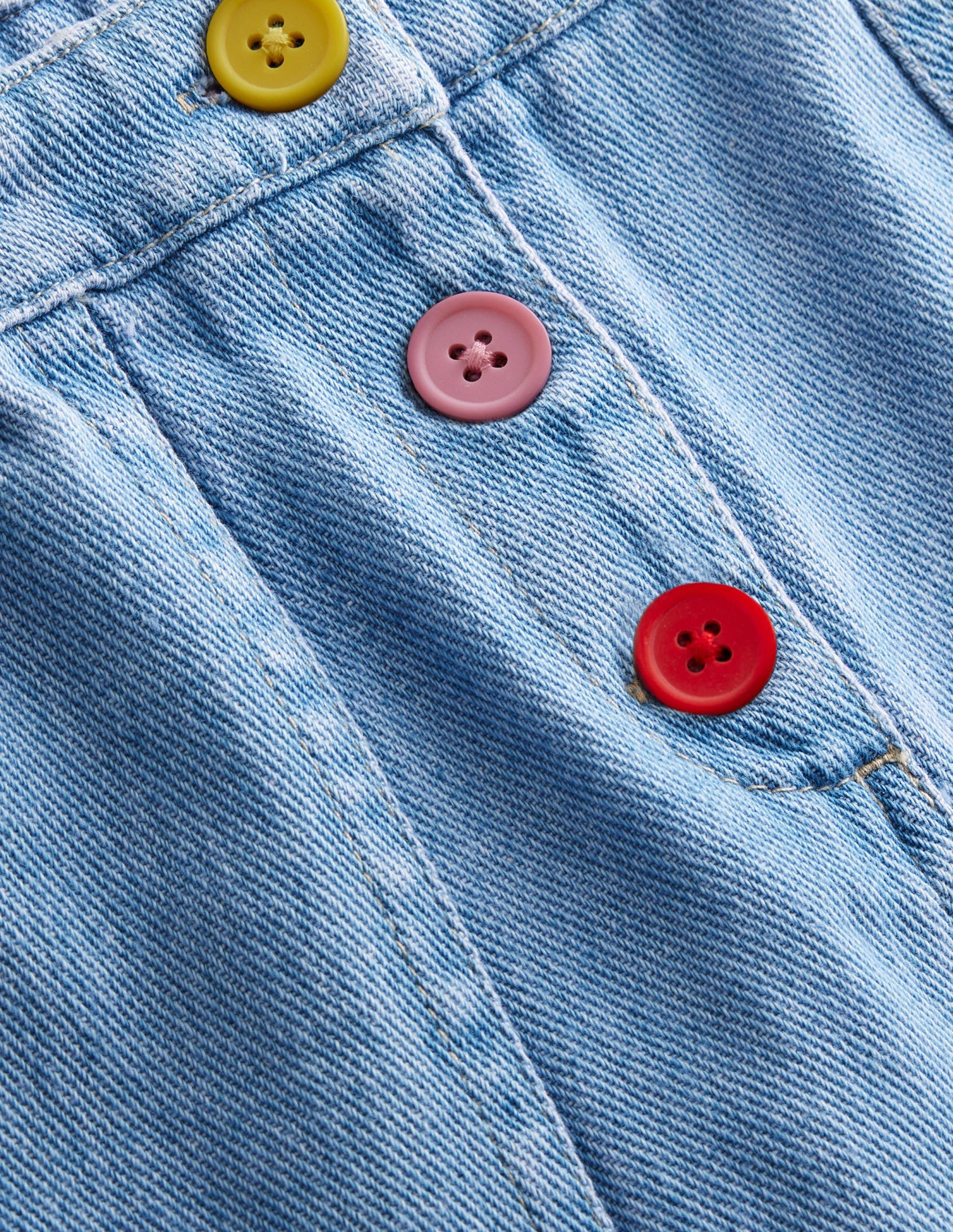 A-Line Mini Skirt-Light Denim Wash-3