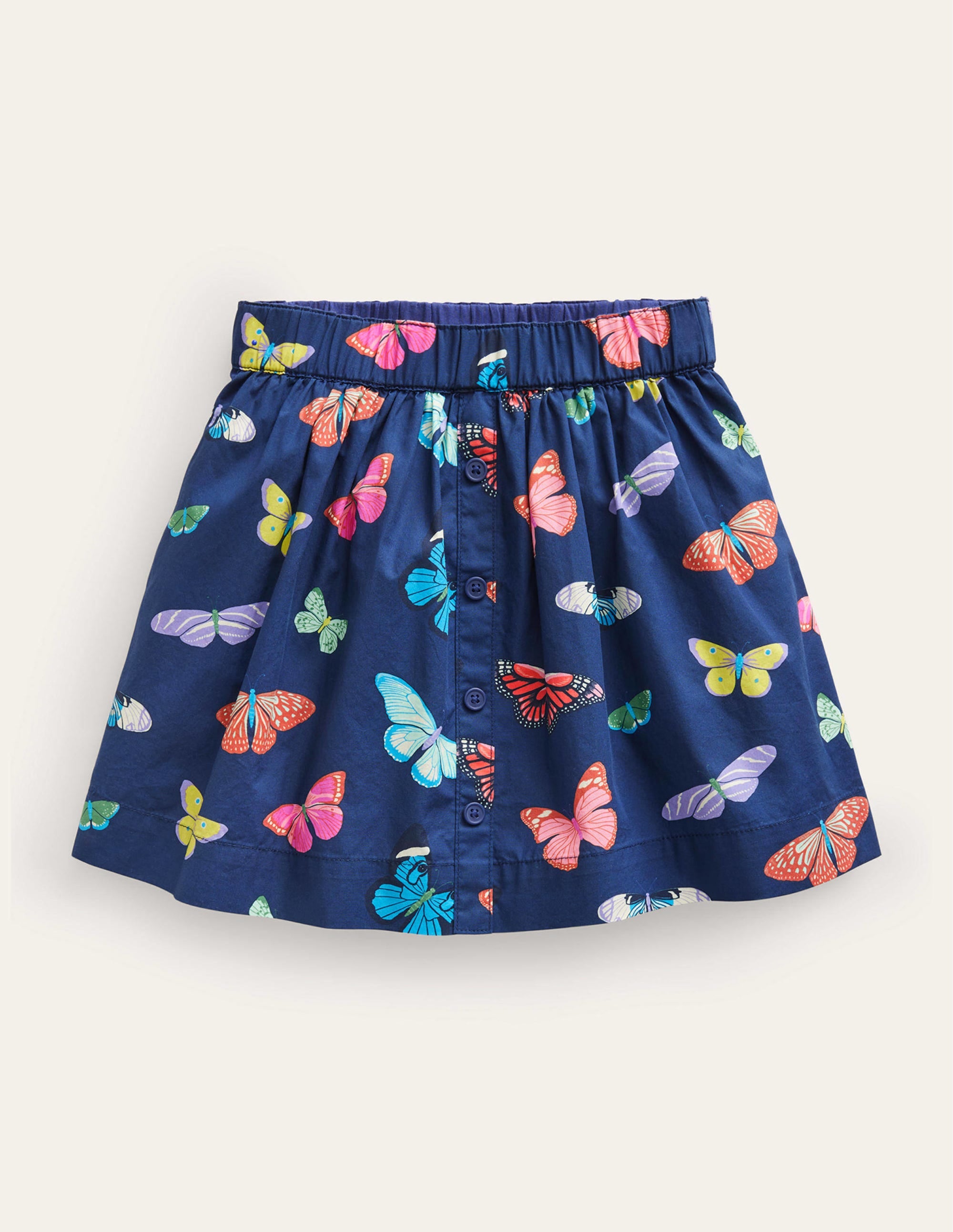 Pull On Twirly Skirt-College Navy Butterflies - Image 1