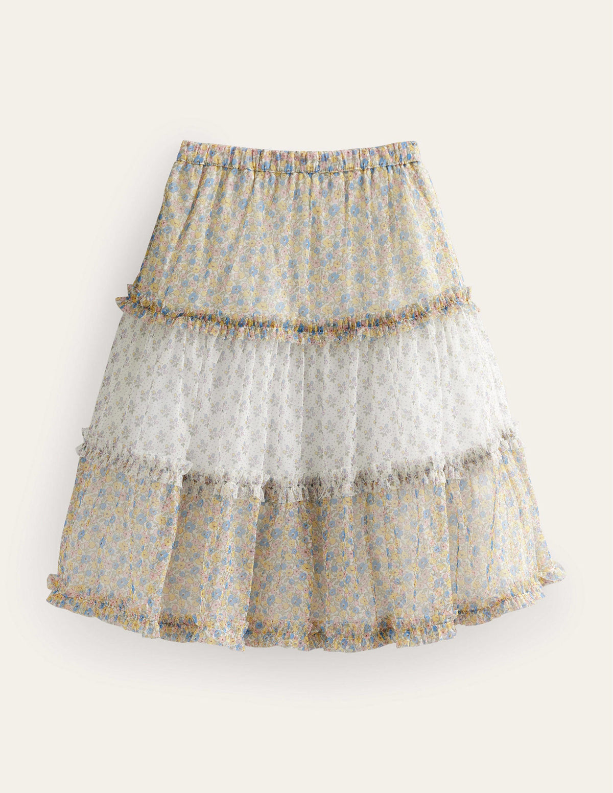 Tulle Midi Skirt-Multi Vintage Pattern - Image 2