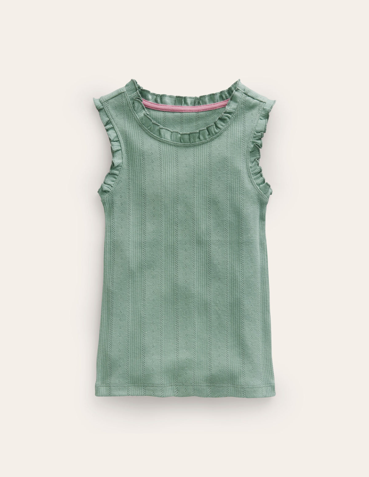 Pointelle Vest-Smoke Green - Image 1
