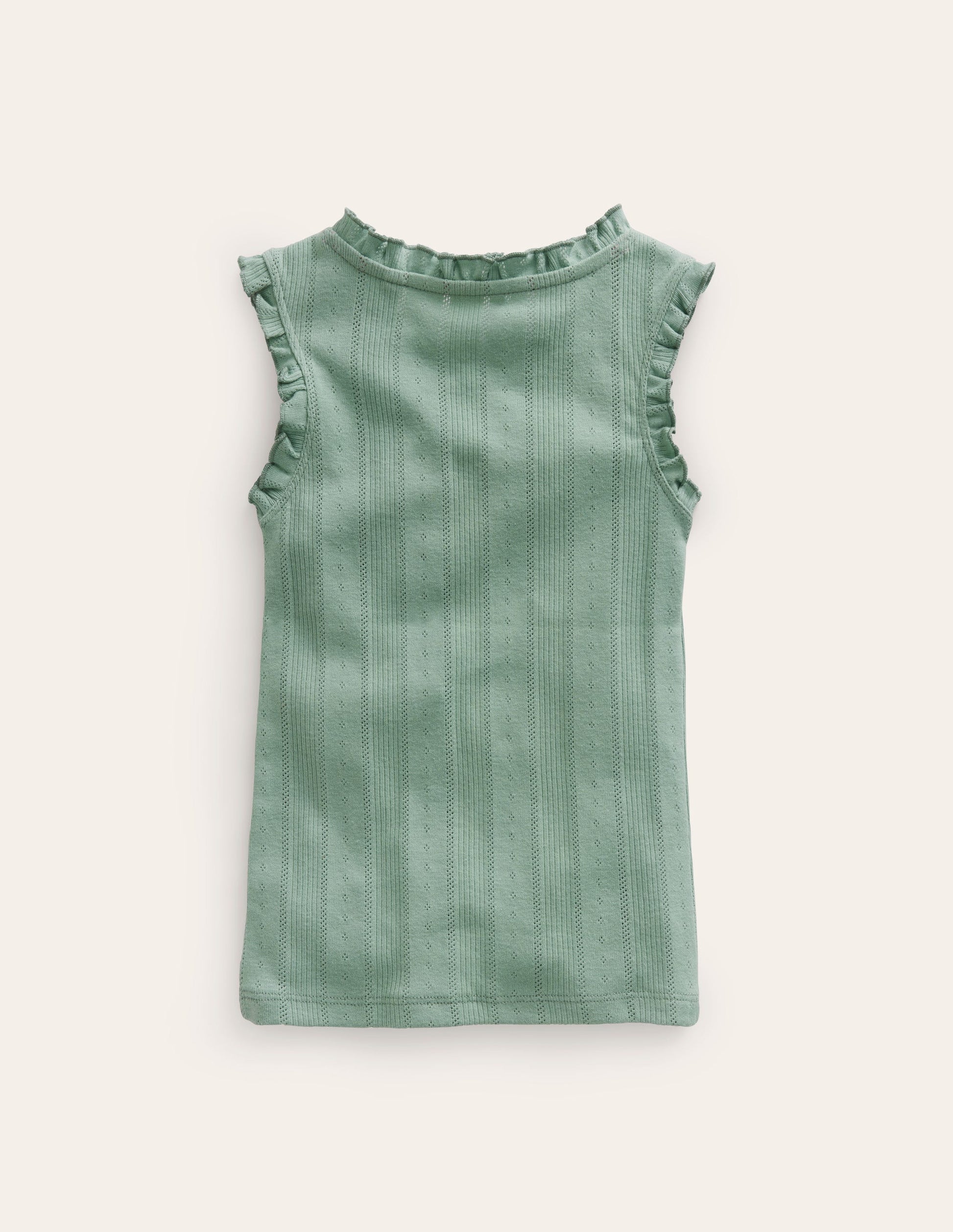 Pointelle Vest-Smoke Green-2