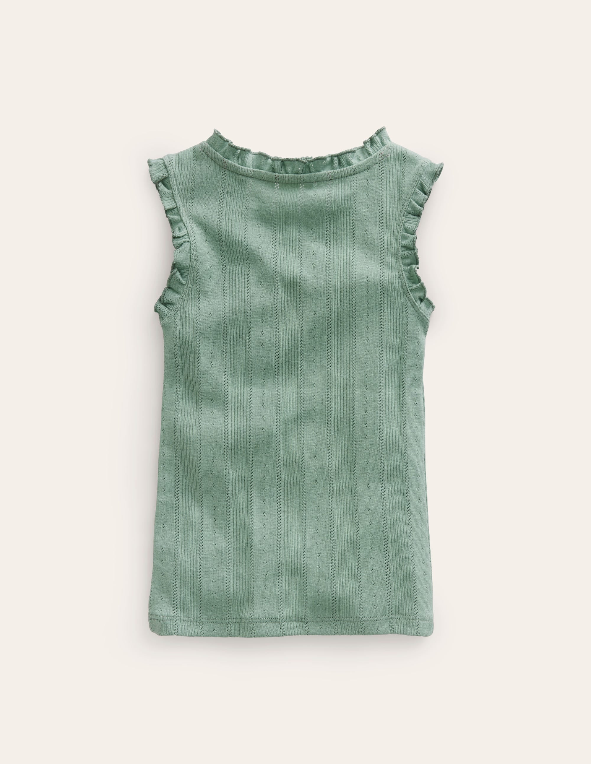Pointelle Vest-Smoke Green - Image 2
