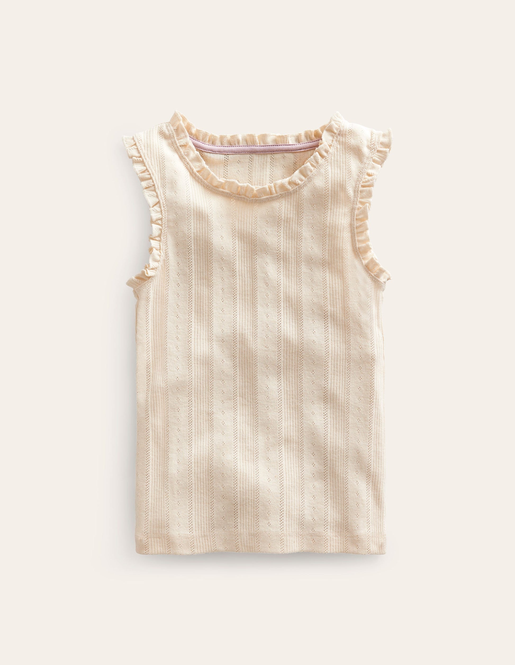 Pointelle Vest-Ivory-1