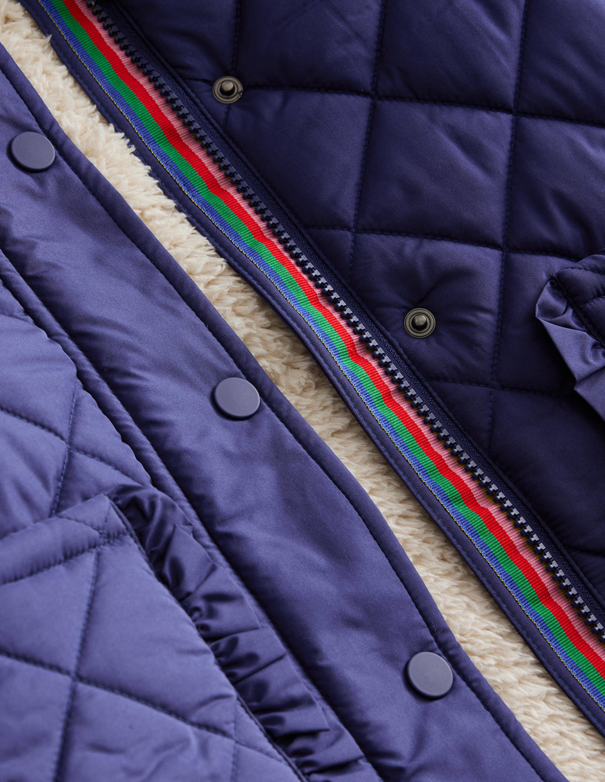 Scallop Quilted Anorak-College Navy - Image 3