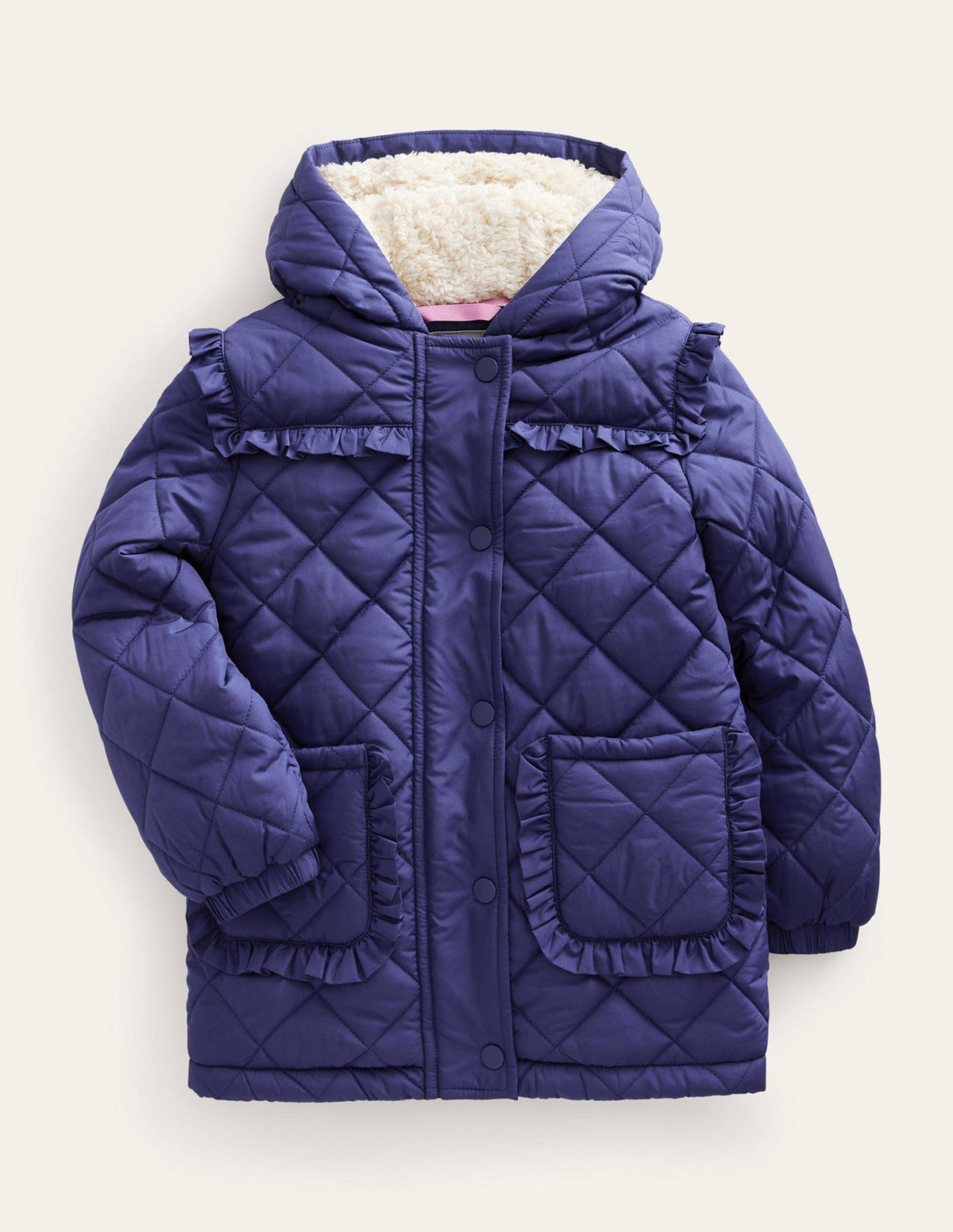 Scallop Quilted Anorak-College Navy - Image 1