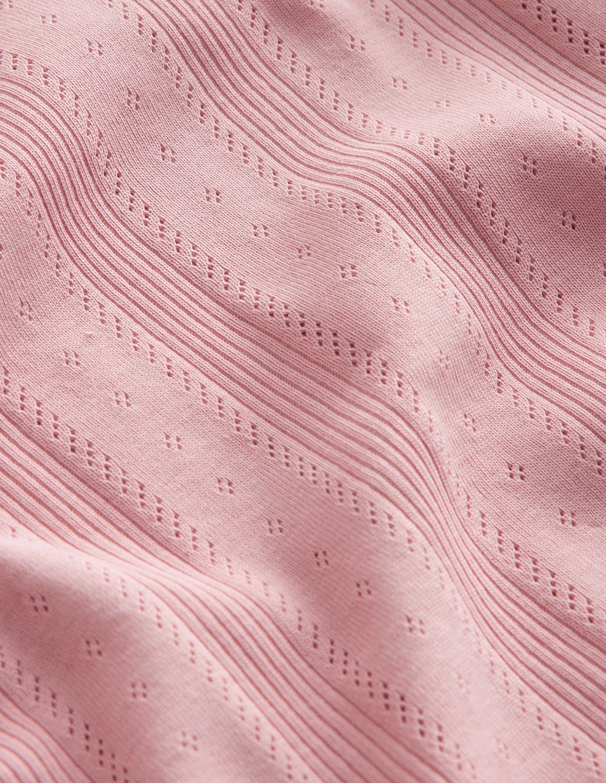 Pointelle Puff Sleeve Top-Vintage Pink-3