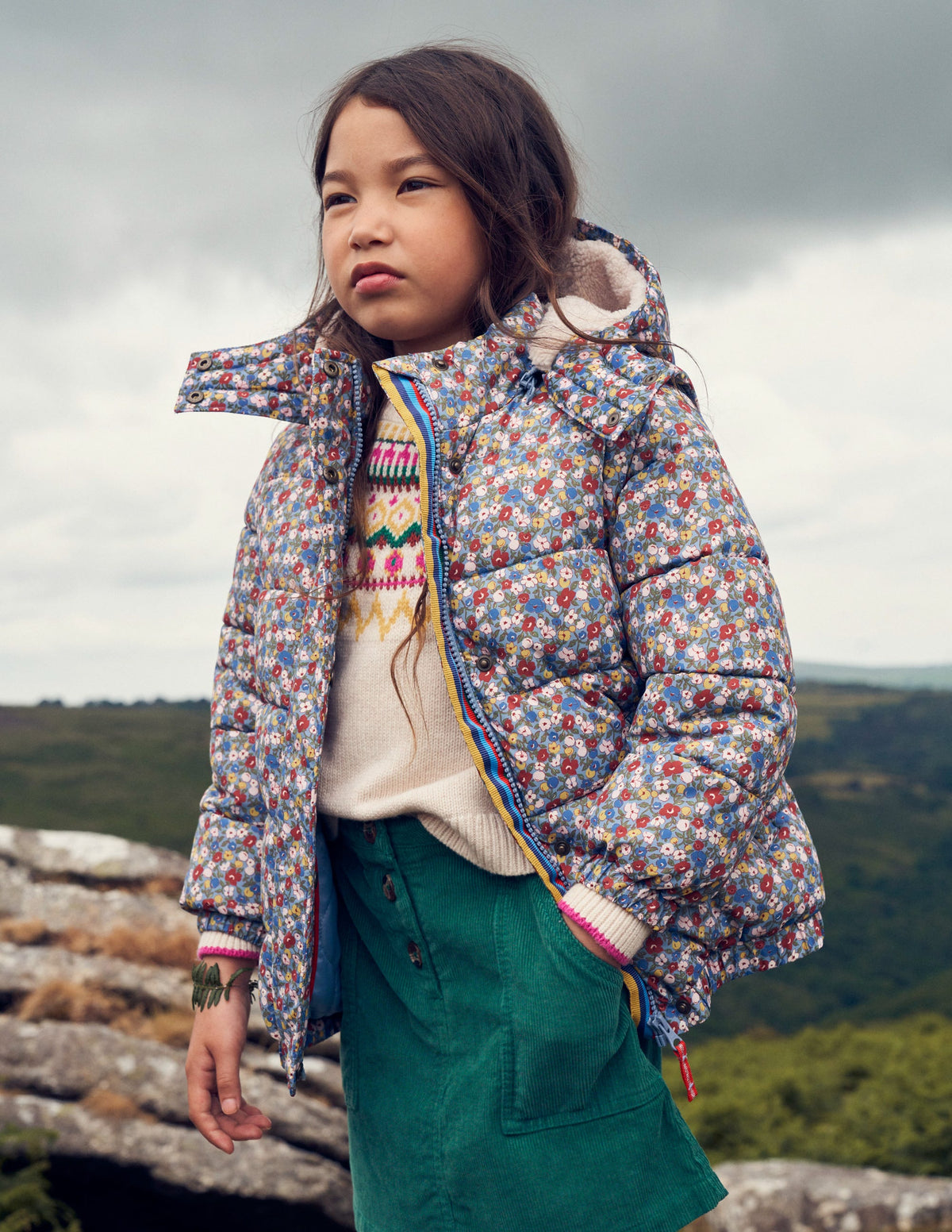 2-in-1 Padded Coat-Pebble Blue Flower Bud - Image 5