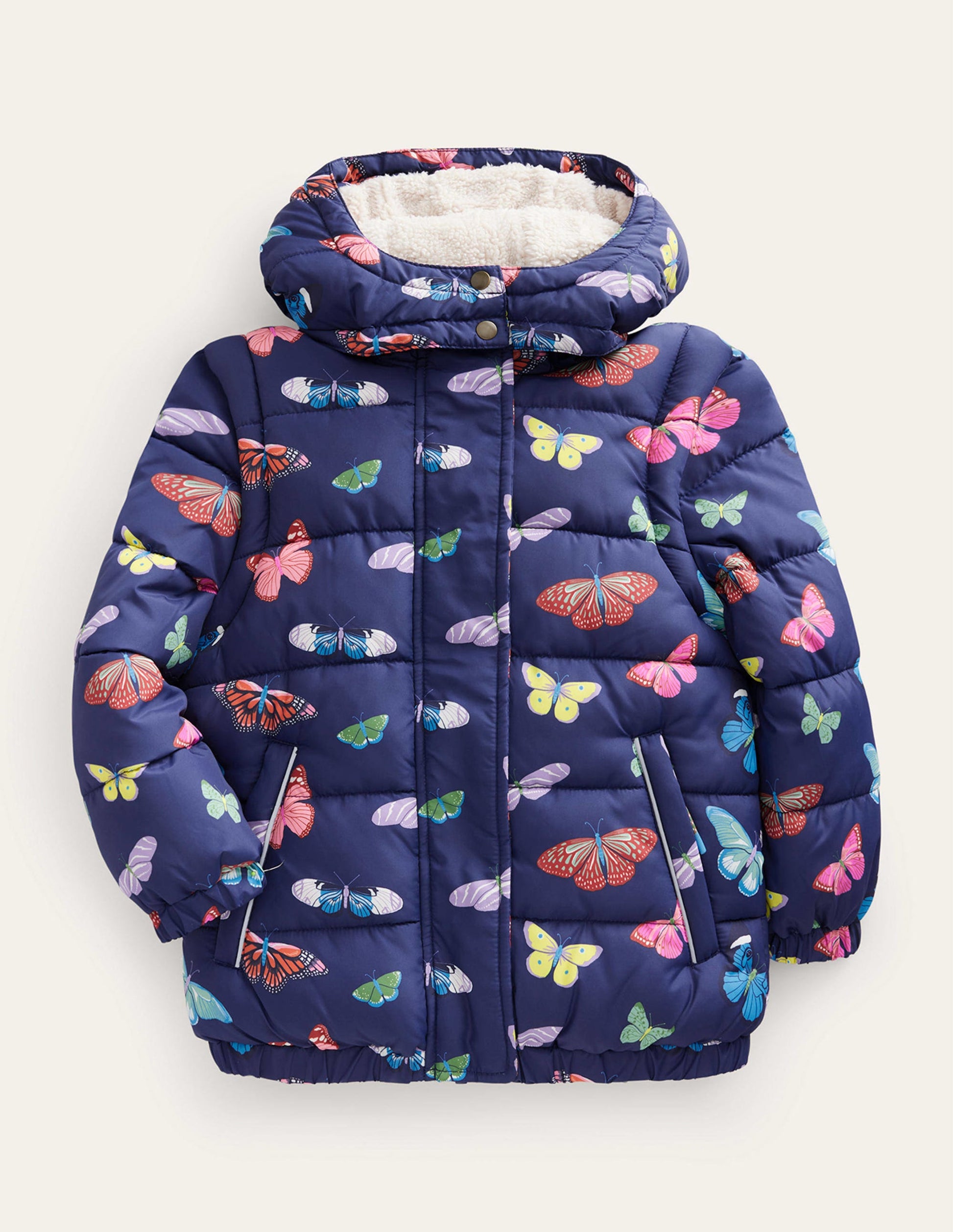 2-in-1 Padded Coat-Navy Butterflies-1