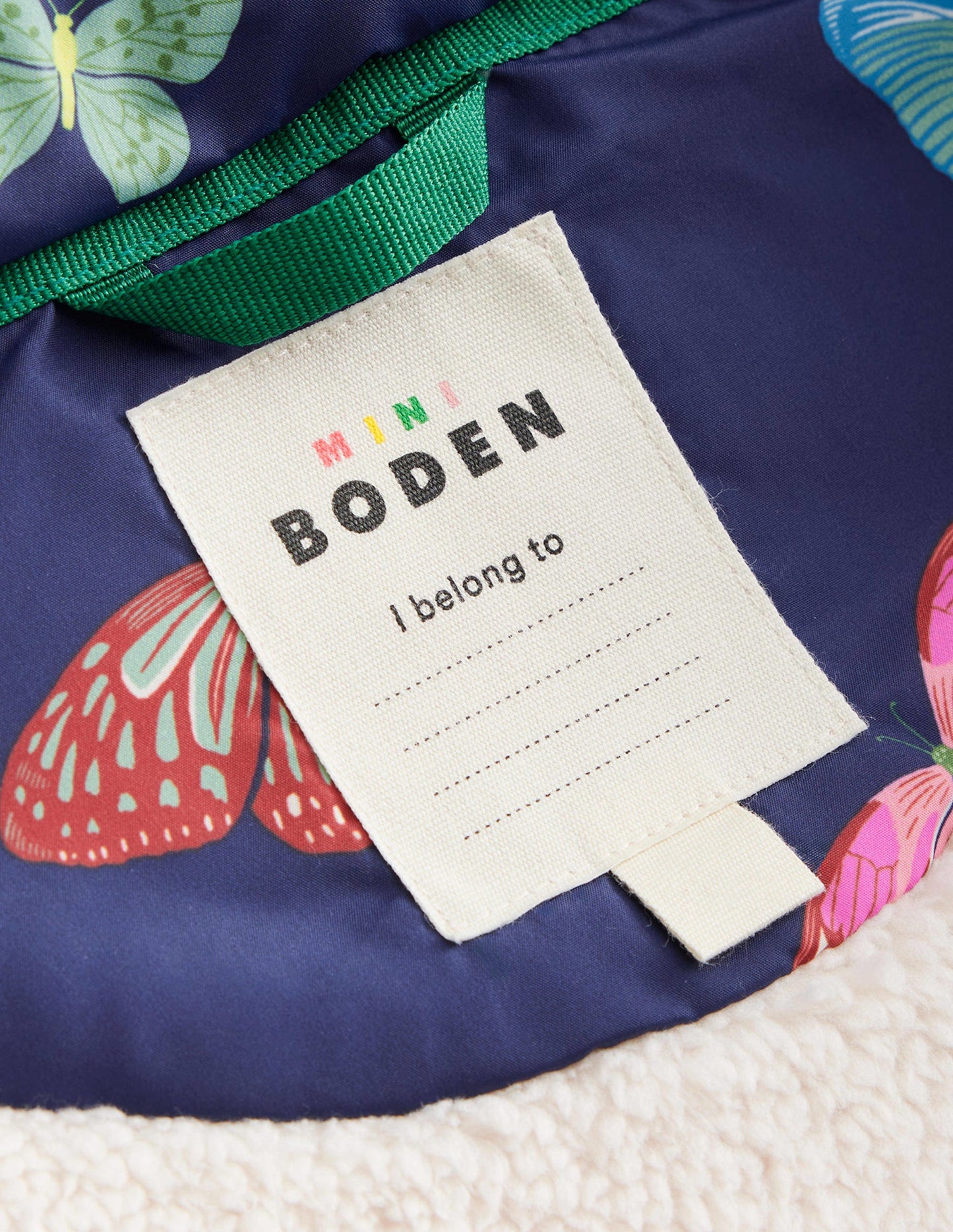 2-in-1 Padded Coat-Navy Butterflies